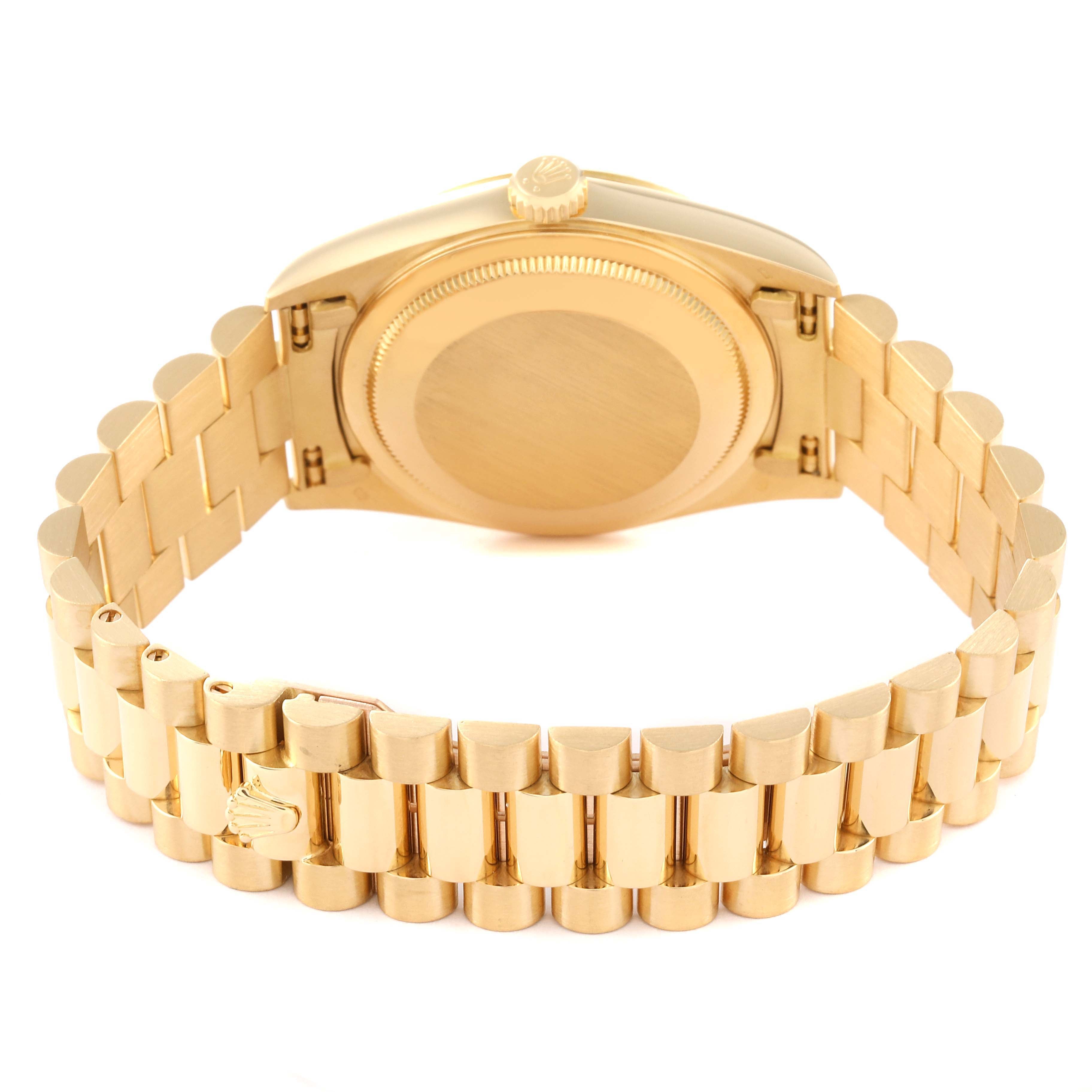 Rolex President Day-Date Yellow Gold Diamond Mens Watch 18238 Box Papers
