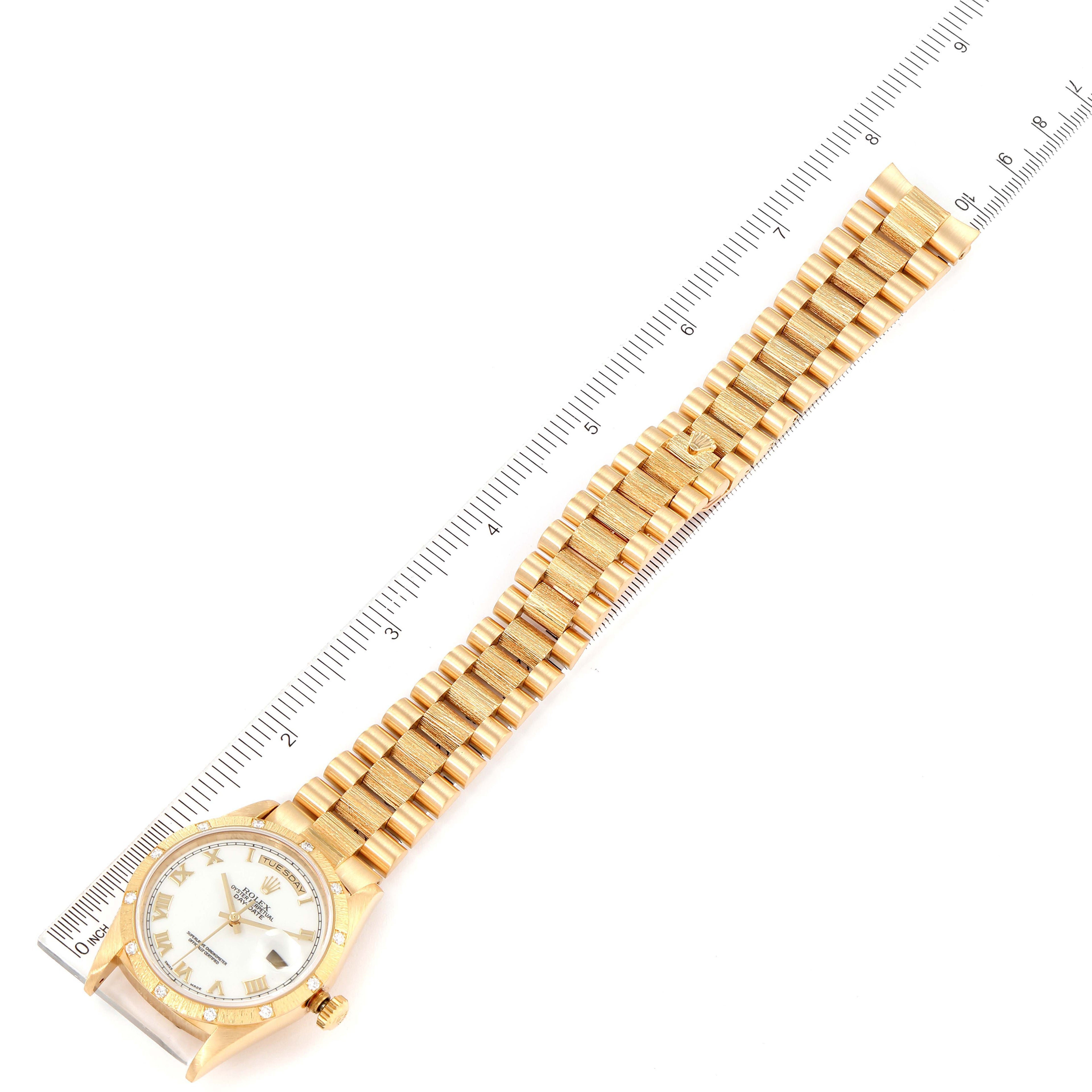 Rolex President Day-Date Yellow Gold Diamond Mens Watch 18308