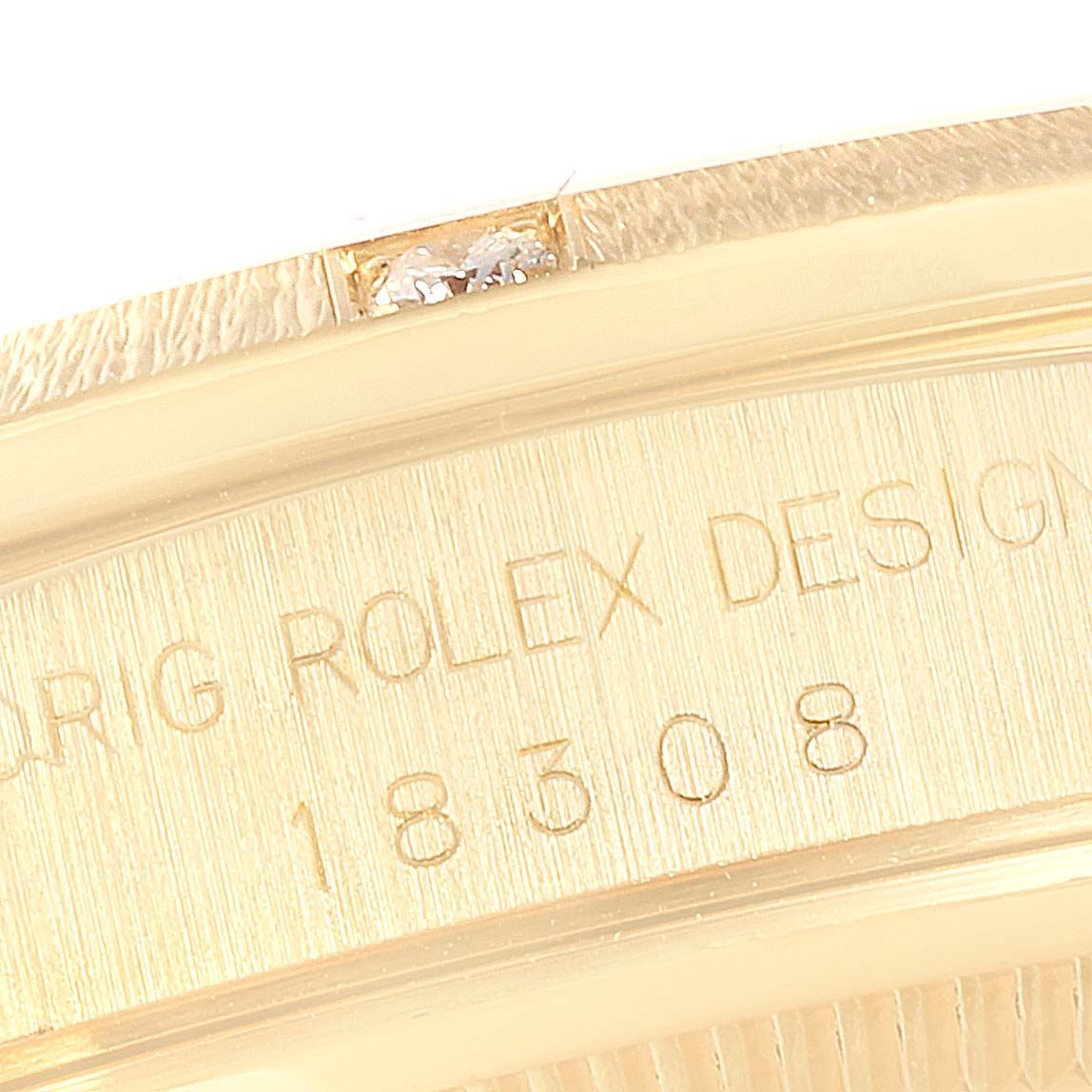 Rolex President Day-Date Yellow Gold Diamond Mens Watch 18308