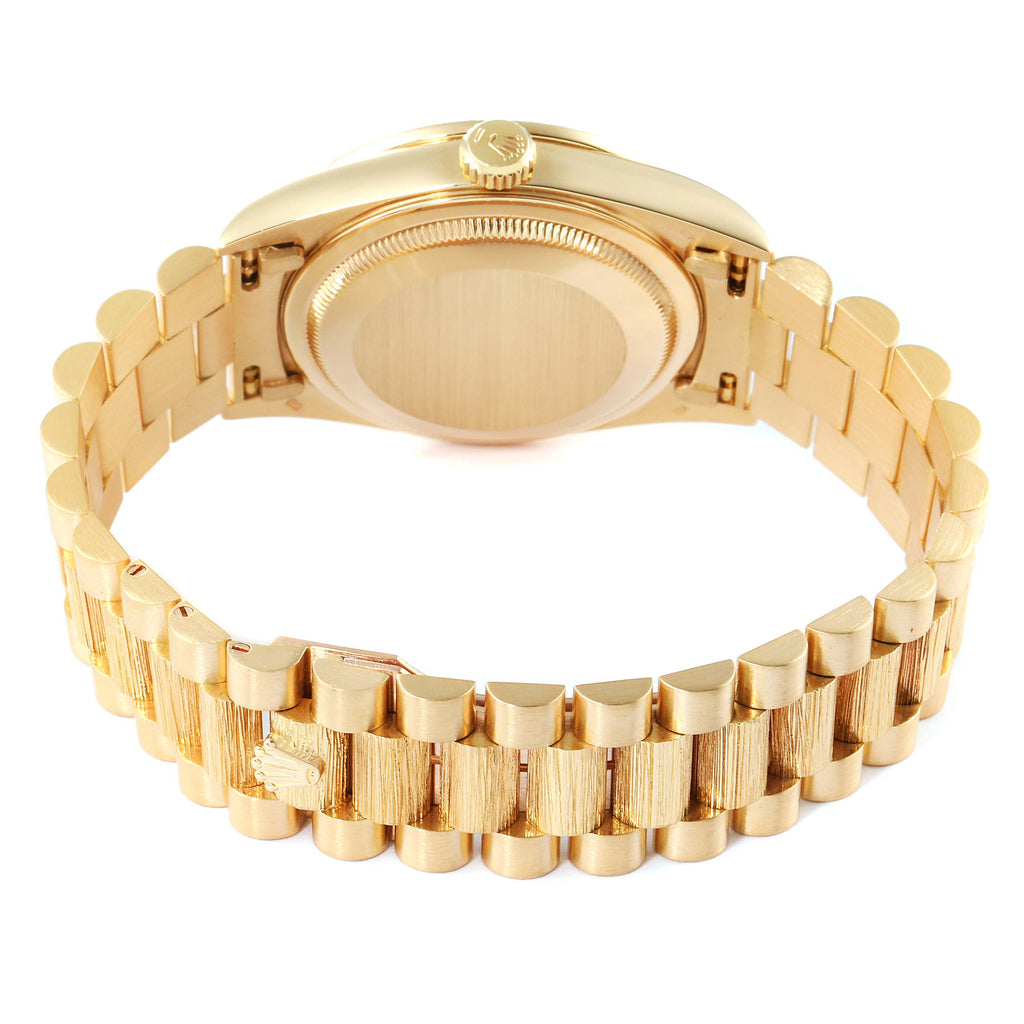 Rolex President Day-Date Yellow Gold Diamond Mens Watch 18308