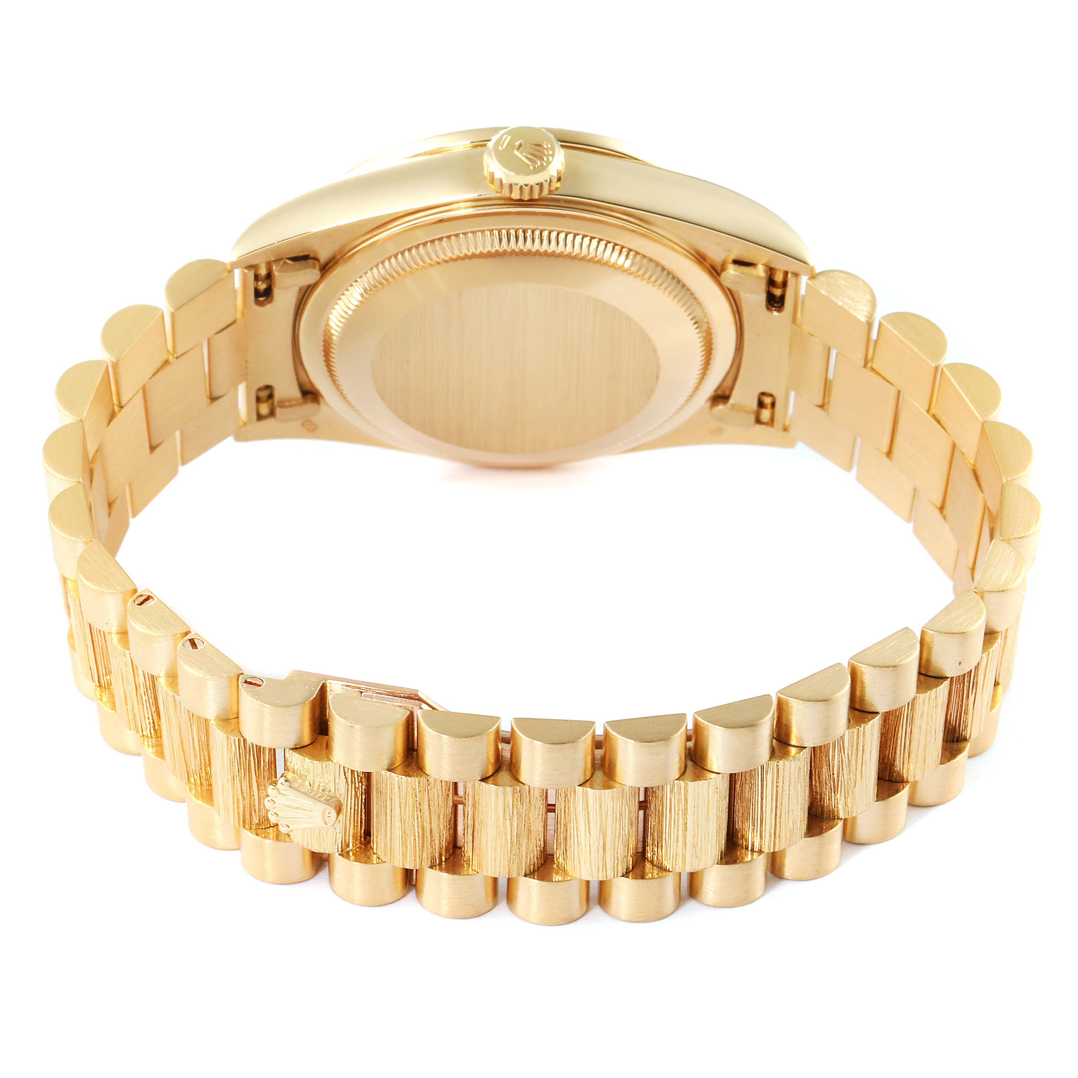 Rolex President Day-Date Yellow Gold Diamond Mens Watch 18308