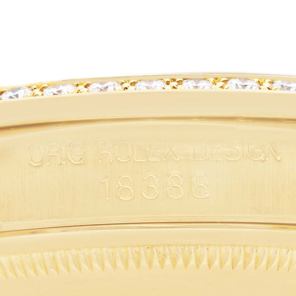 Rolex President Day-Date Yellow Gold Diamond Mens Watch 18388 + ADD ONE LINK (INSTALLED) - NO RETURN