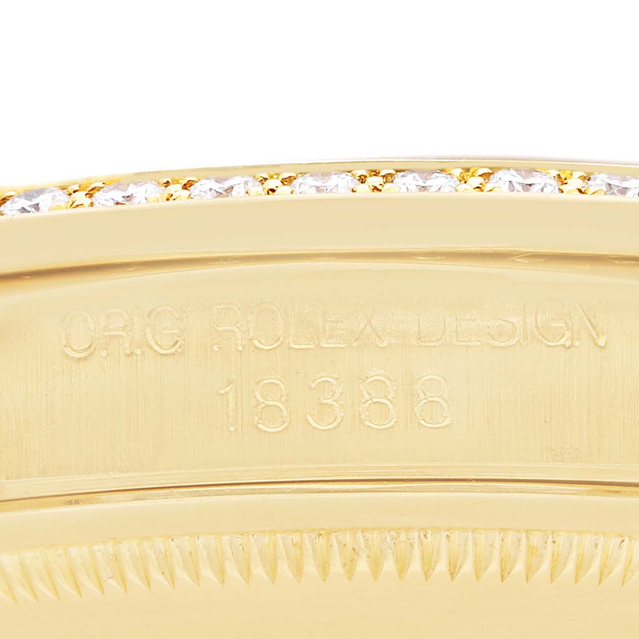 Rolex President Day-Date Yellow Gold Diamond Mens Watch 18388 + ADD ONE LINK (INSTALLED) - NO RETURN