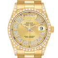 Rolex President Day-Date Yellow Gold Diamond Mens Watch 18388 + ADD ONE LINK (INSTALLED) - NO RETURN