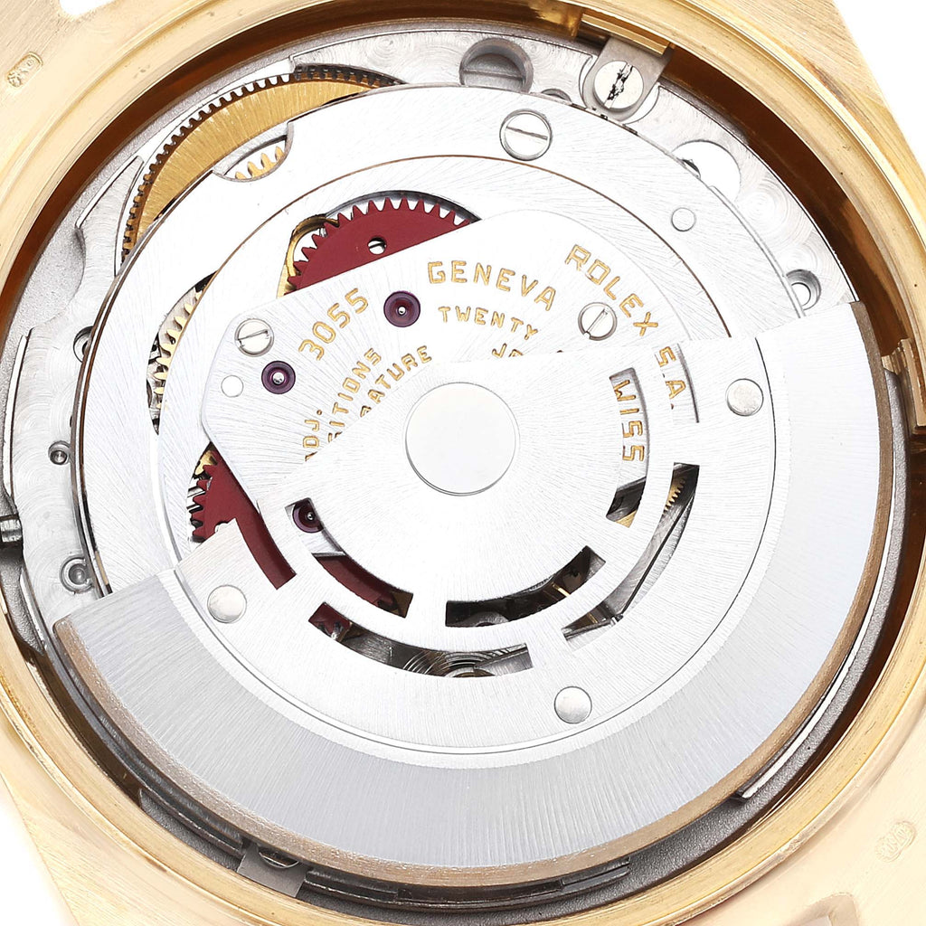Rolex President Day-Date Yellow Gold Diamond Ruby Dial Watch 18038 Box Papers