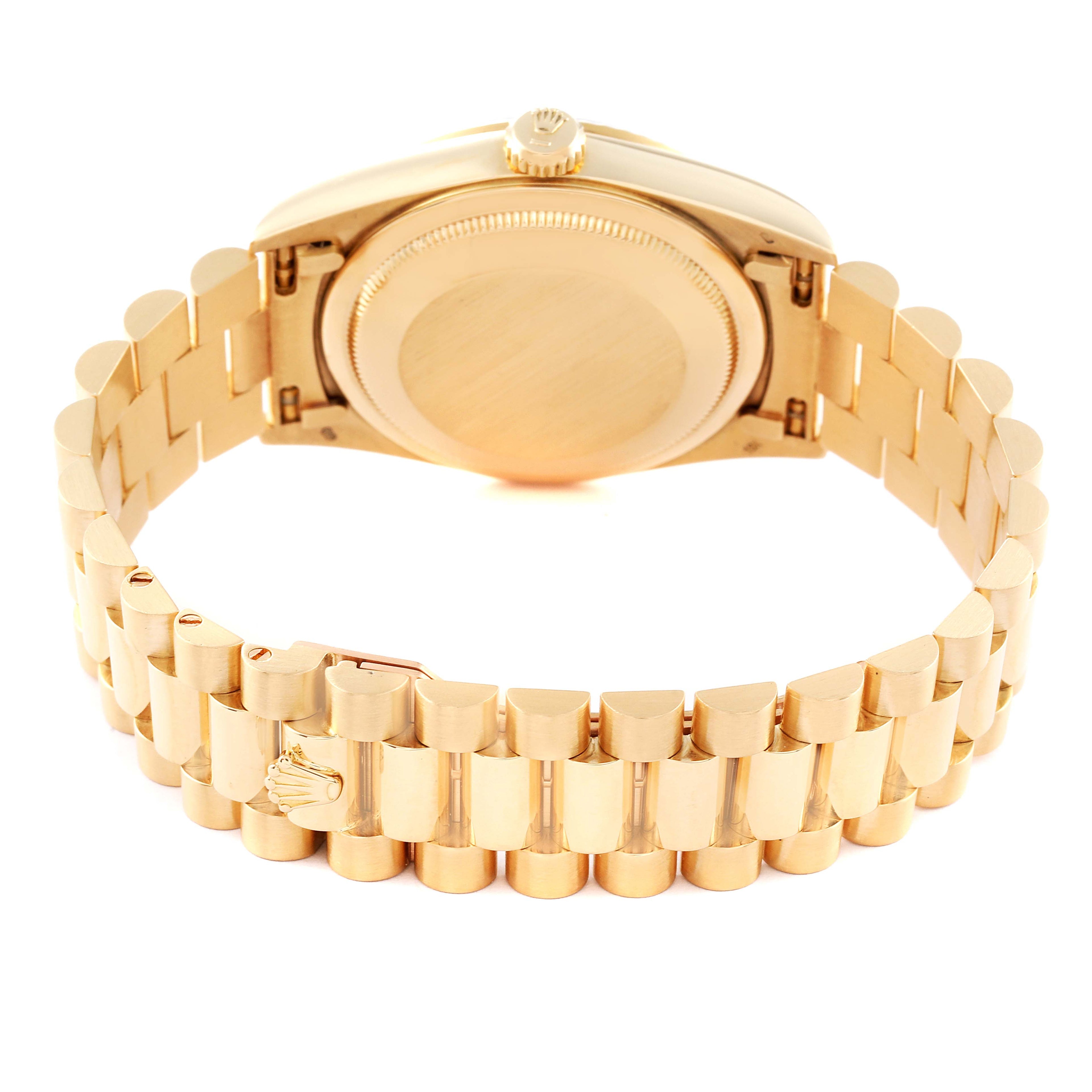 Rolex President Day-Date Yellow Gold Ivory Roman Dial Mens Watch 18238