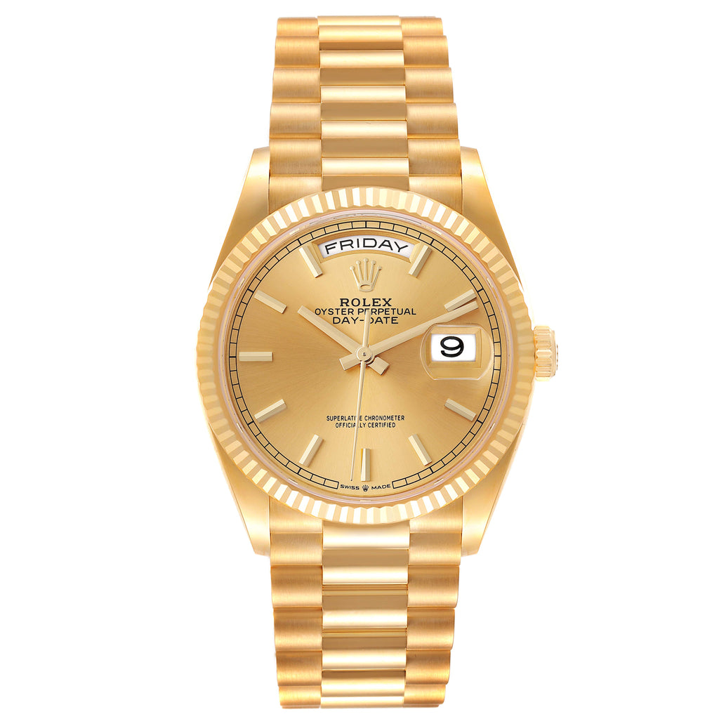 Rolex President Day-Date Yellow Gold Mens Watch 128238 Unworn