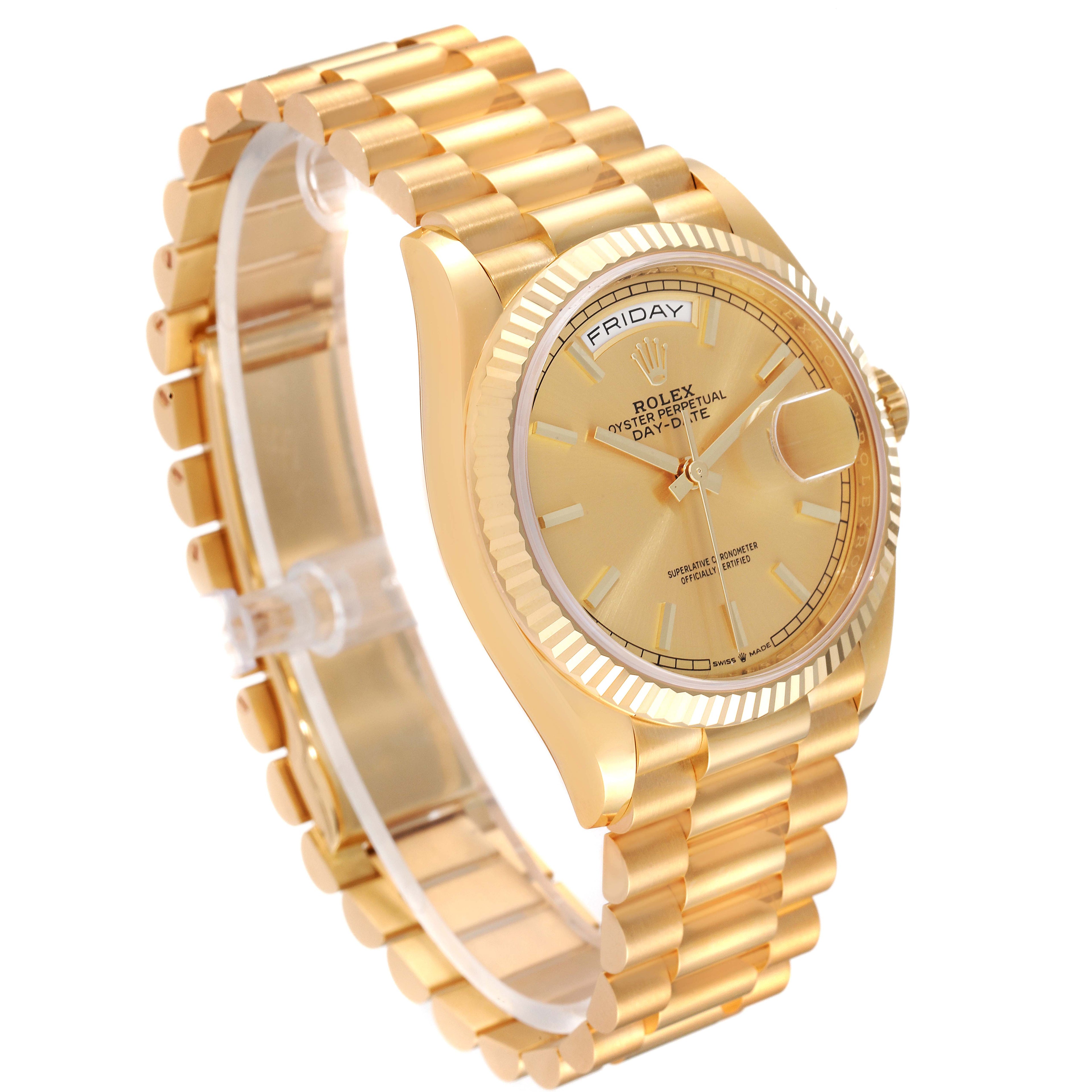 Rolex President Day-Date Yellow Gold Mens Watch 128238 Unworn