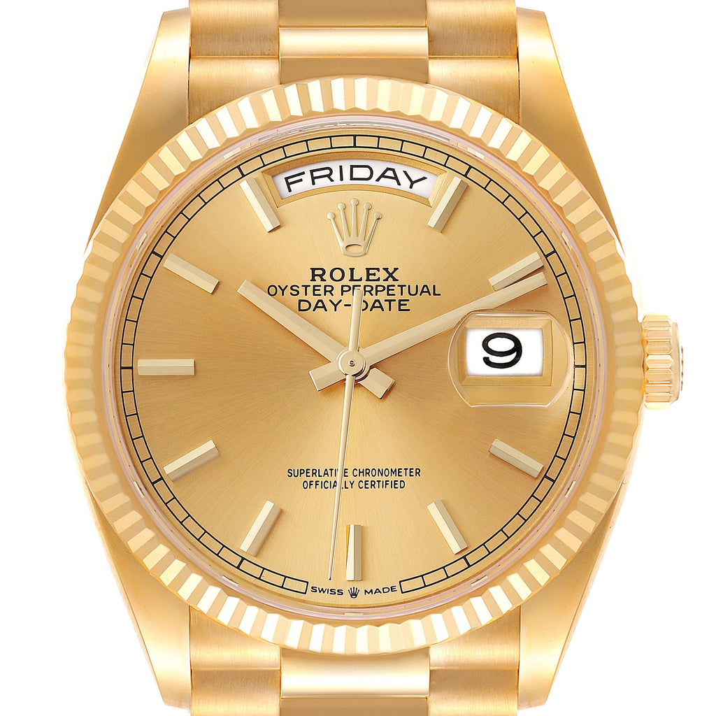 Rolex President Day-Date Yellow Gold Mens Watch 128238 Unworn