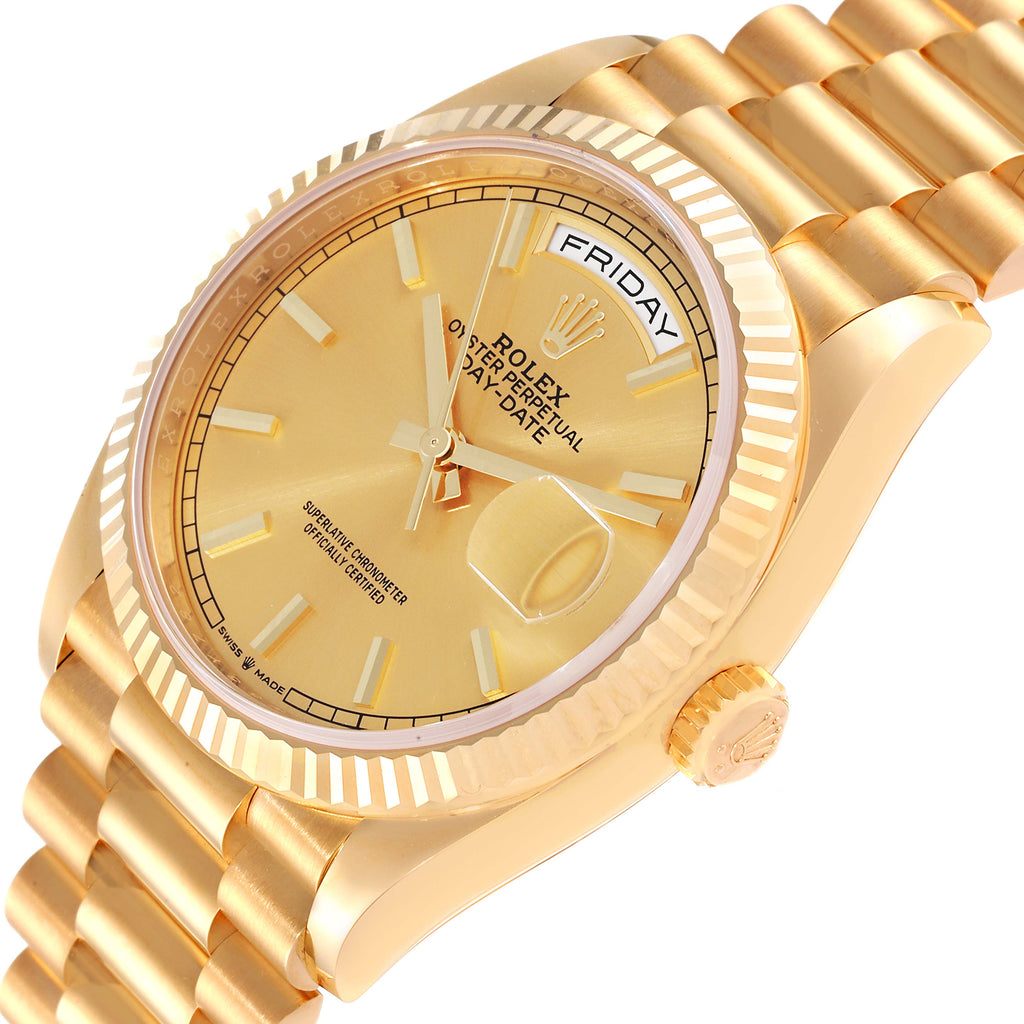 Rolex President Day-Date Yellow Gold Mens Watch 128238 Unworn