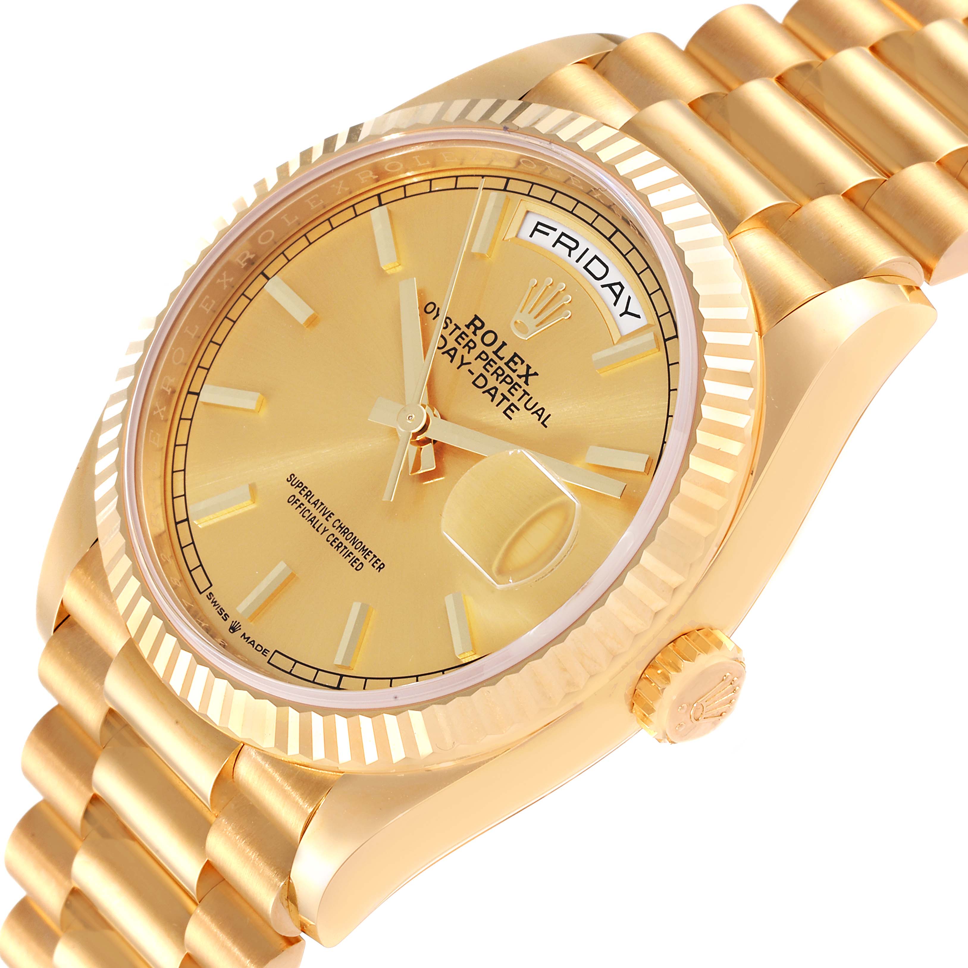 Rolex President Day-Date Yellow Gold Mens Watch 128238 Unworn