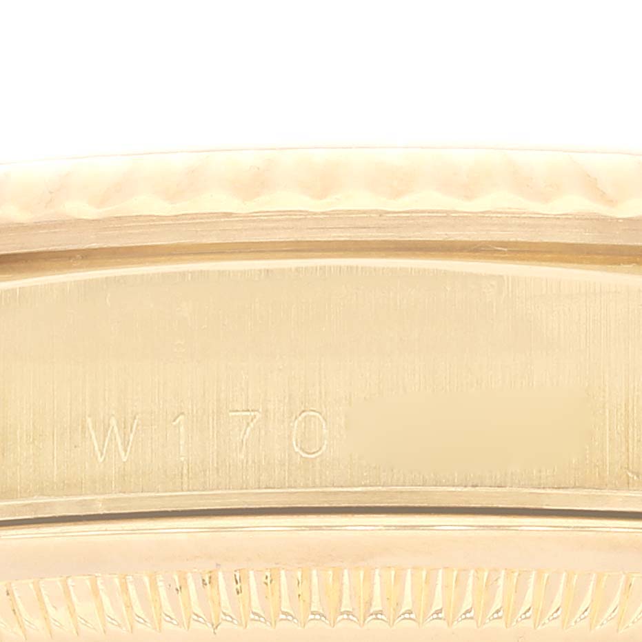 Rolex President Day-Date Yellow Gold Mother of Pearl Diamond Ruby Myriad Dial Watch 18238 Box