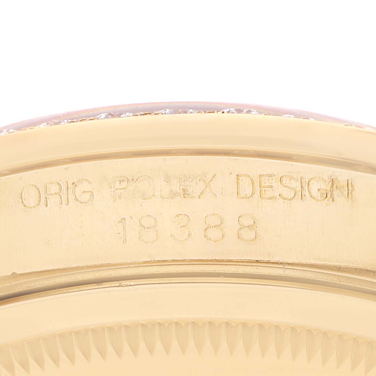 Rolex President Day-Date Yellow Gold Myriad Dial Diamond Lugs Mens Watch 18388