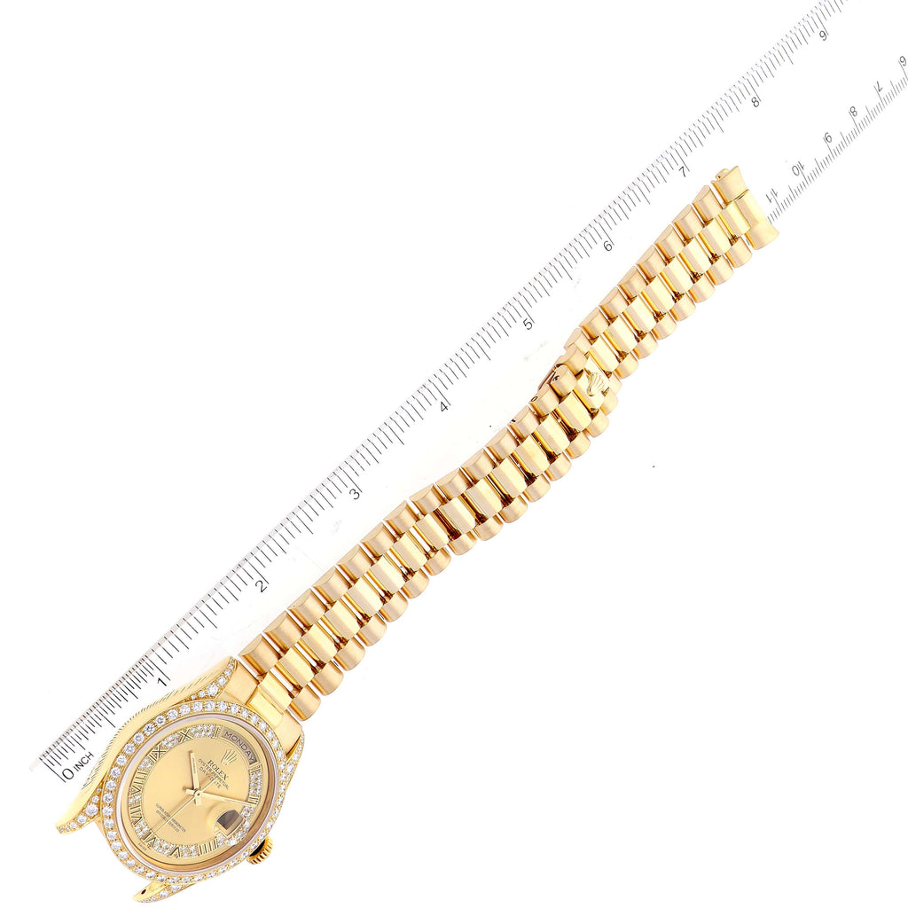 Rolex President Day-Date Yellow Gold Myriad Dial Diamond Lugs Mens Watch 18388