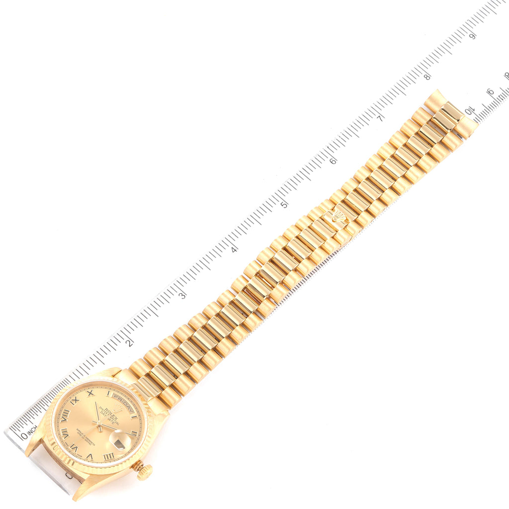 Rolex President Day-Date Yellow Gold Roman Dial Mens Watch 18238