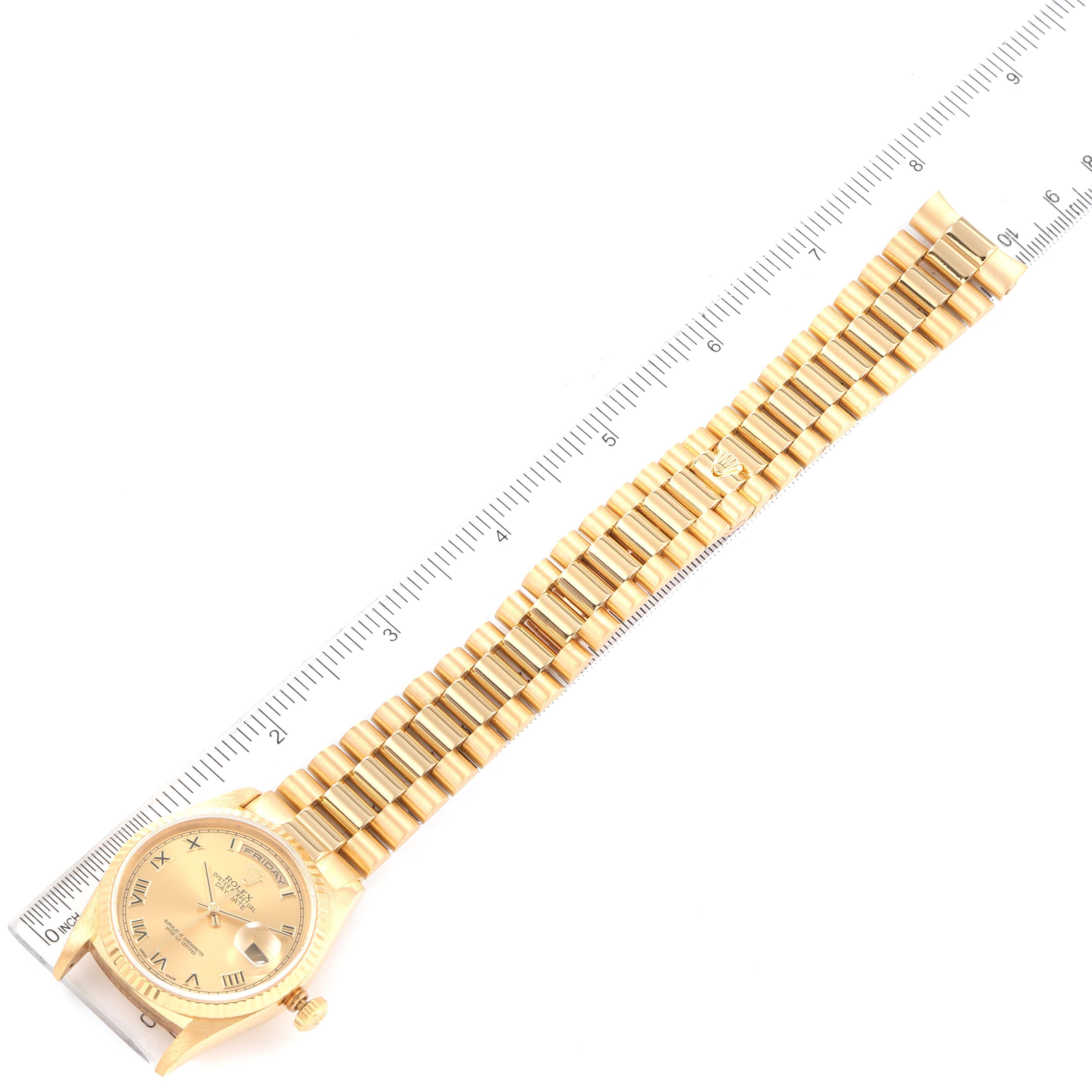 Rolex President Day-Date Yellow Gold Roman Dial Mens Watch 18238