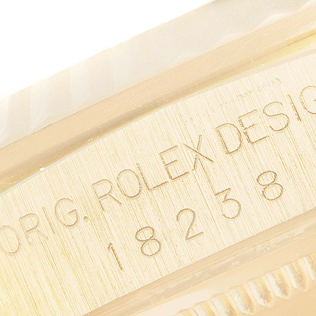 Rolex President Day-Date Yellow Gold String Diamond Dial Mens Watch 18238