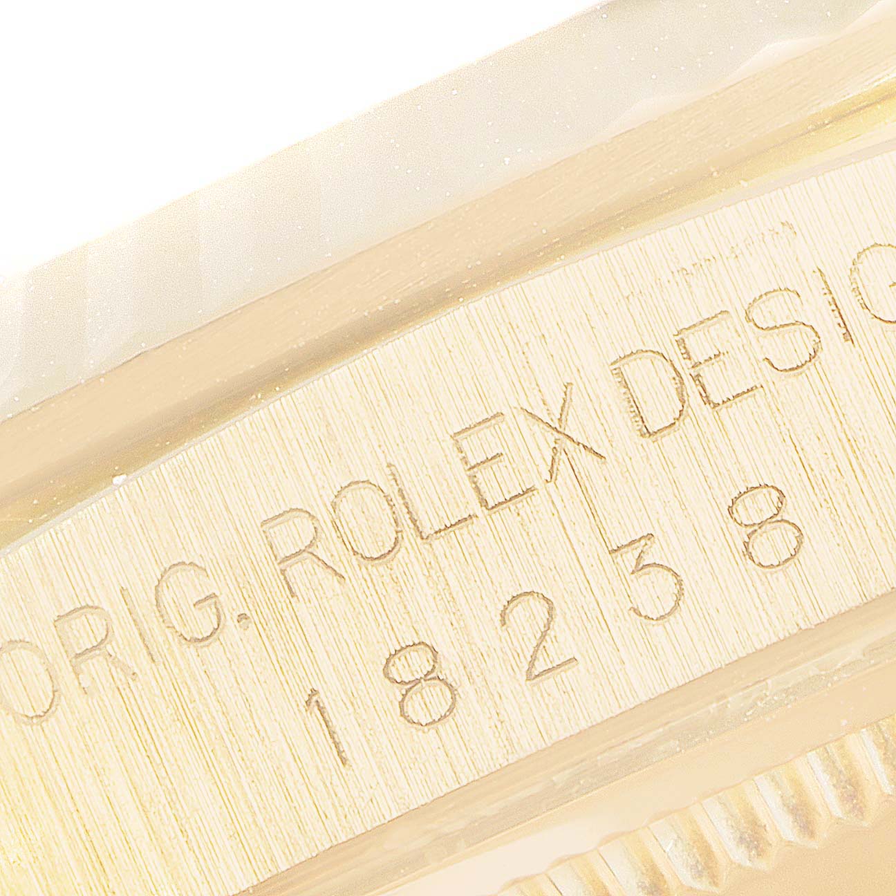 Rolex President Day-Date Yellow Gold String Diamond Dial Mens Watch 18238