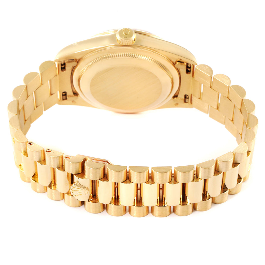Rolex President Day-Date Yellow Gold Vignette Diamond Mens Watch 18238
