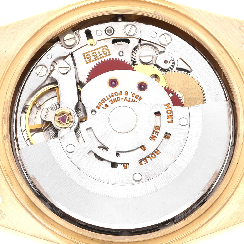 Rolex President Day Date Yellow Gold Vignette Diamond Mens Watch 18238 Box Papers