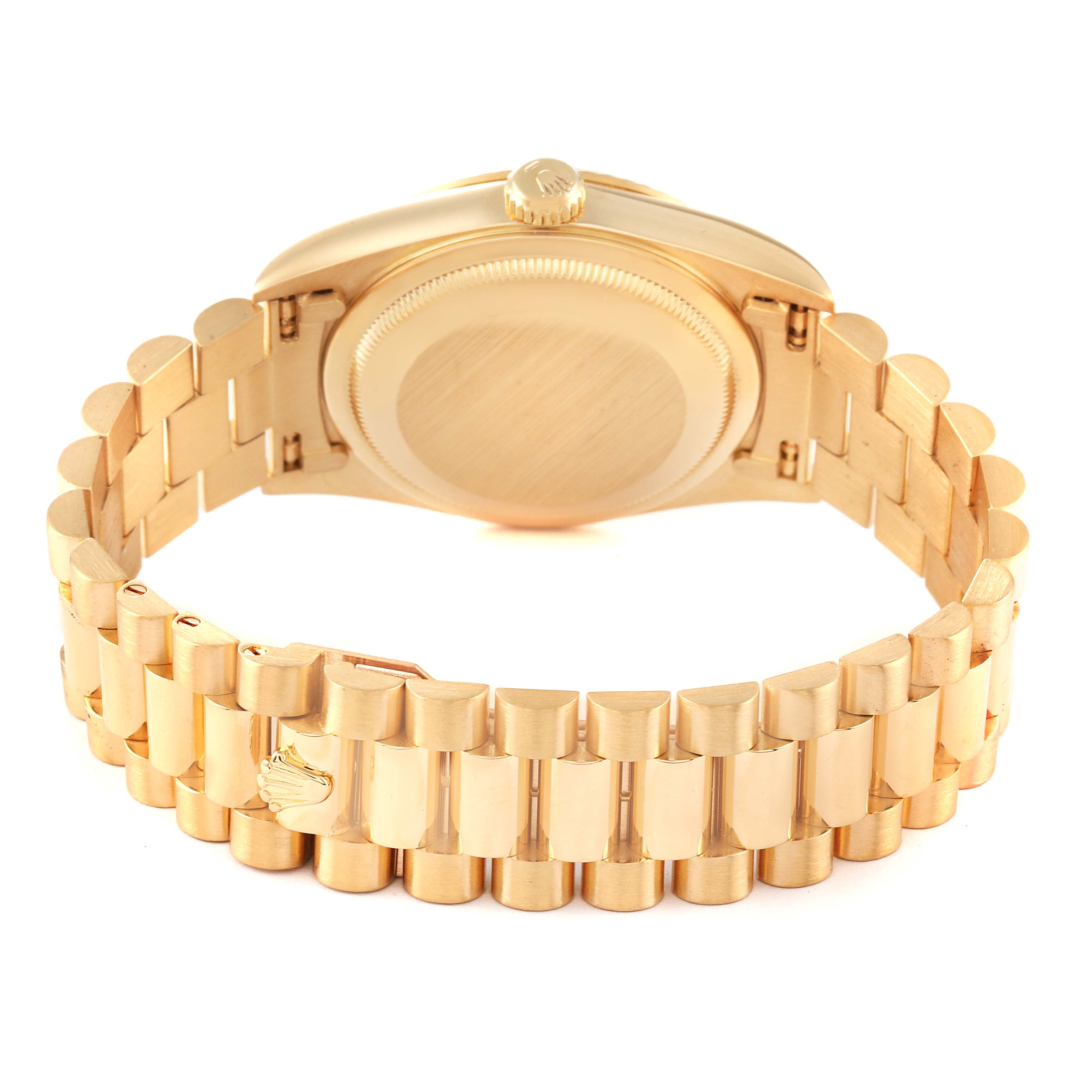 Rolex President Day Date Yellow Gold Vignette Diamond Mens Watch 18238 Box Papers