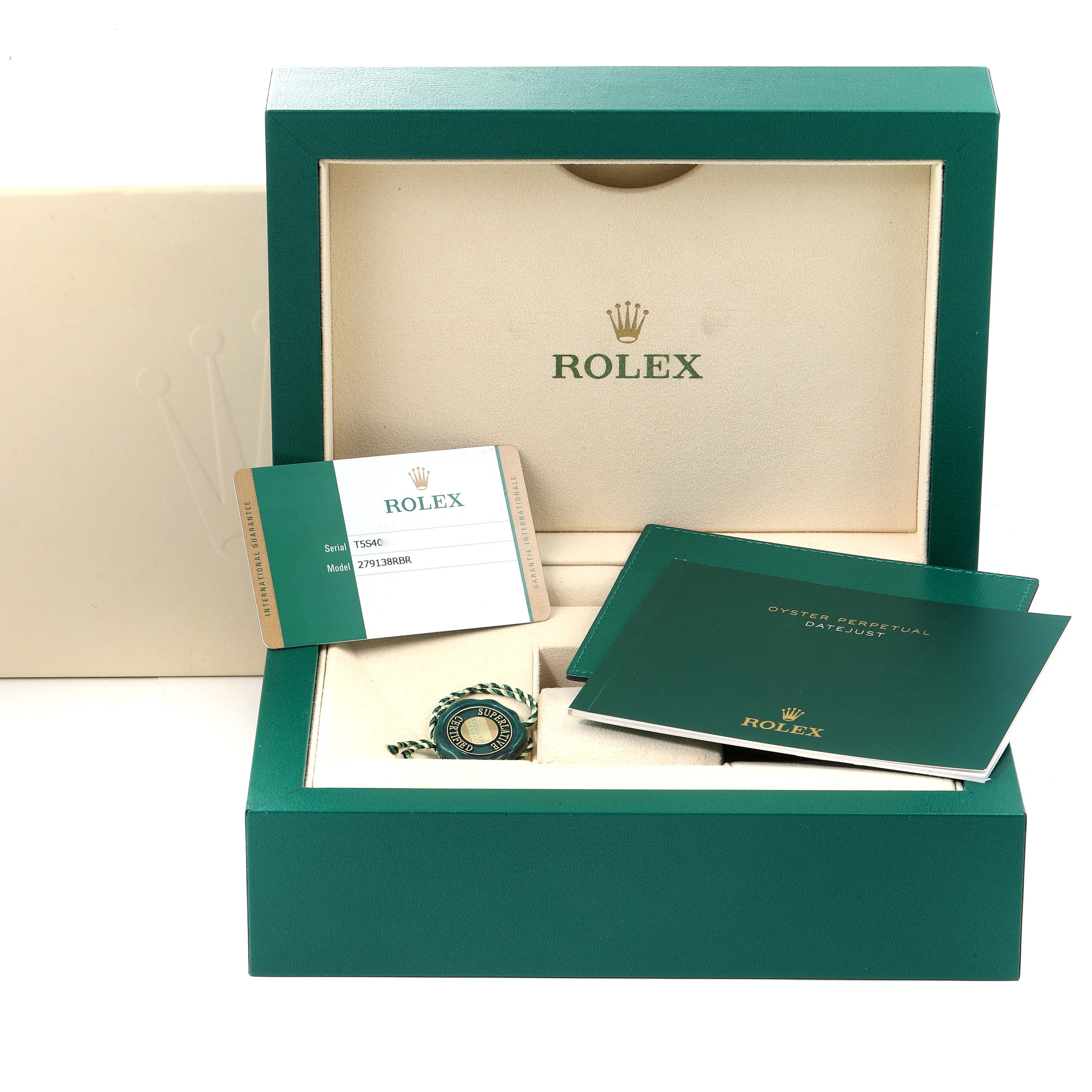 Rolex President Ladies 18k Yellow Gold Diamond Ladies Watch 279138 Box Card