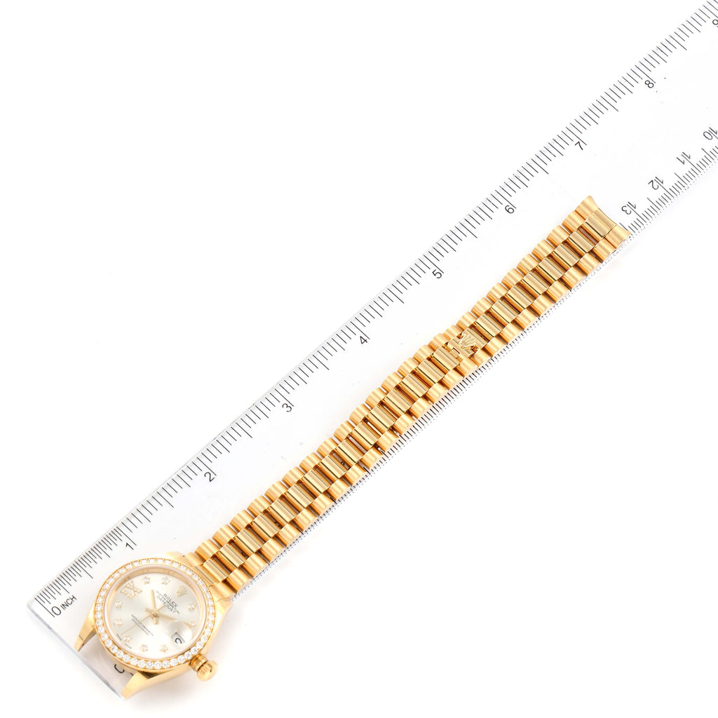 Rolex President Ladies 18k Yellow Gold Diamond Ladies Watch 279138 Box Card