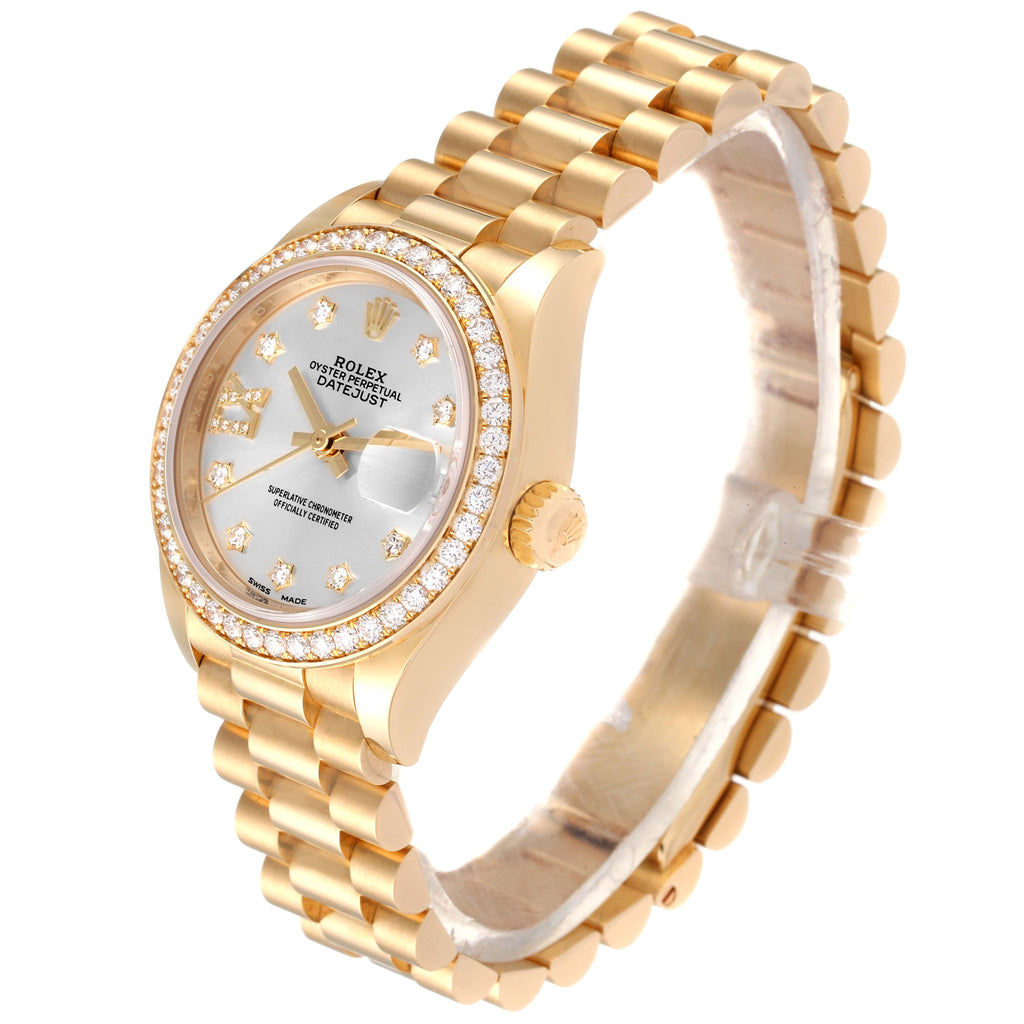 Rolex President Ladies 18k Yellow Gold Diamond Ladies Watch 279138 Box Card