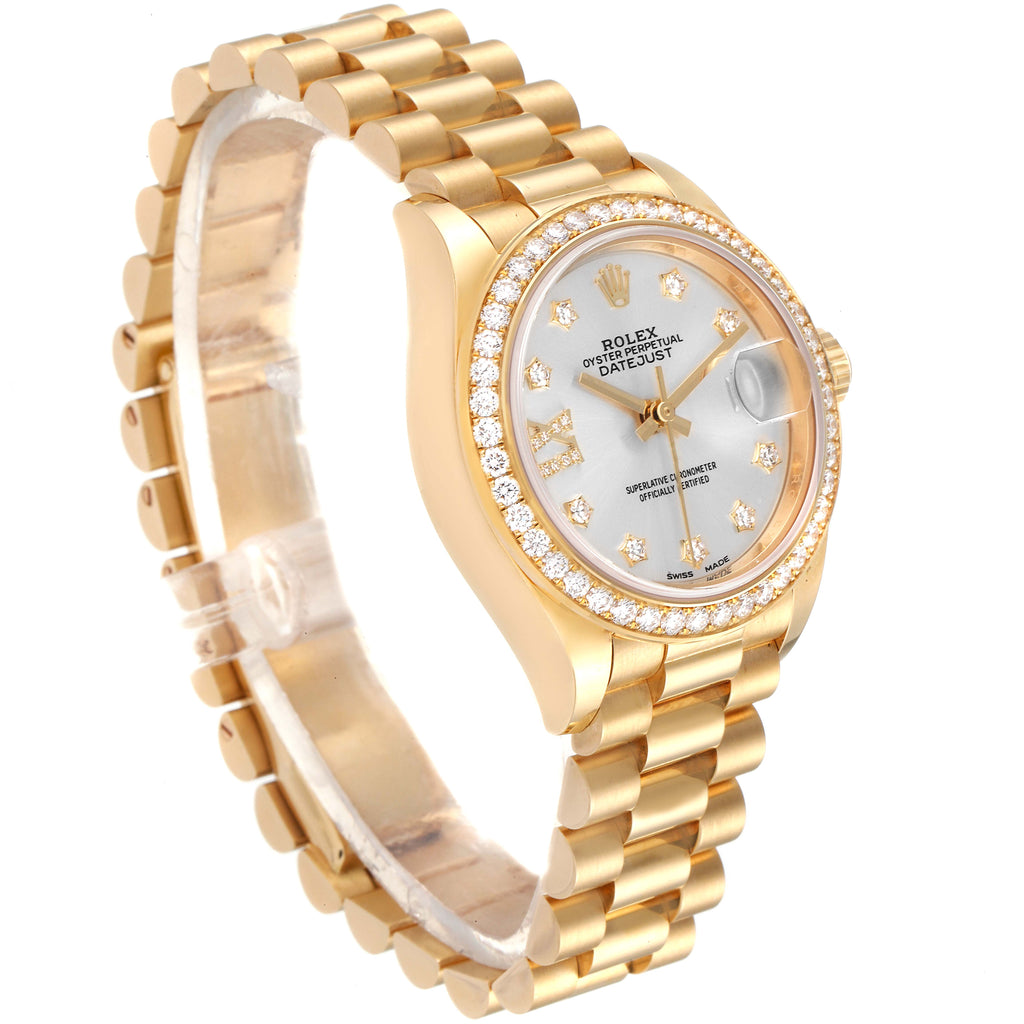 Rolex President Ladies 18k Yellow Gold Diamond Ladies Watch 279138 Box Card
