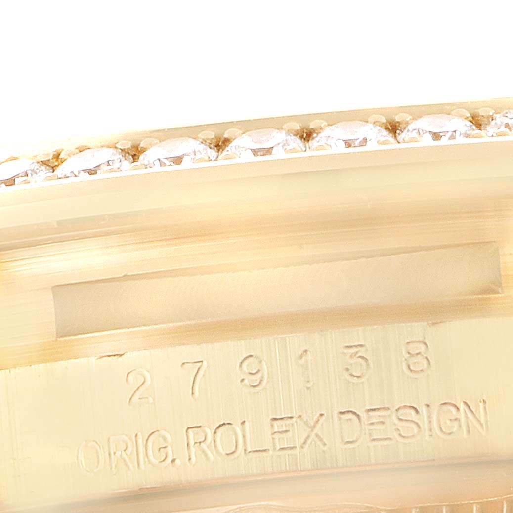 Rolex President Ladies 18k Yellow Gold Diamond Ladies Watch 279138 Box Card