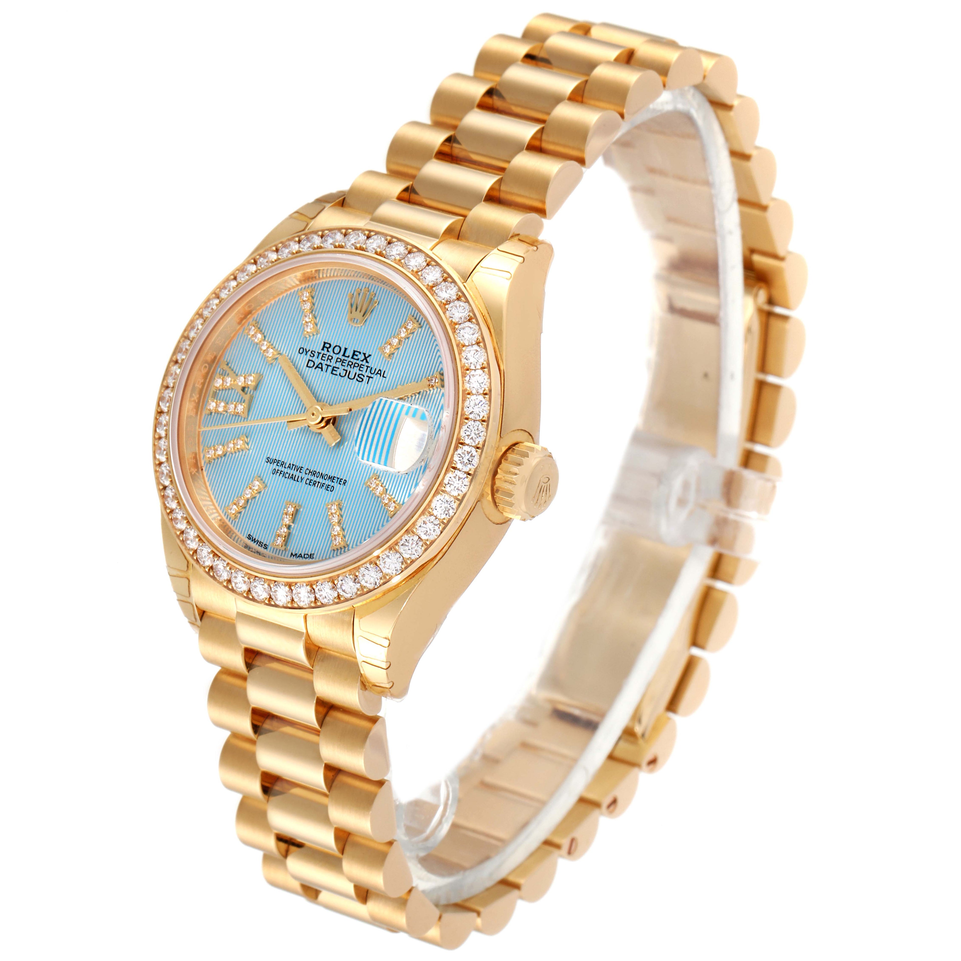 Rolex President Ladies 18k Yellow Gold Diamond Ladies Watch 279138 Unworn