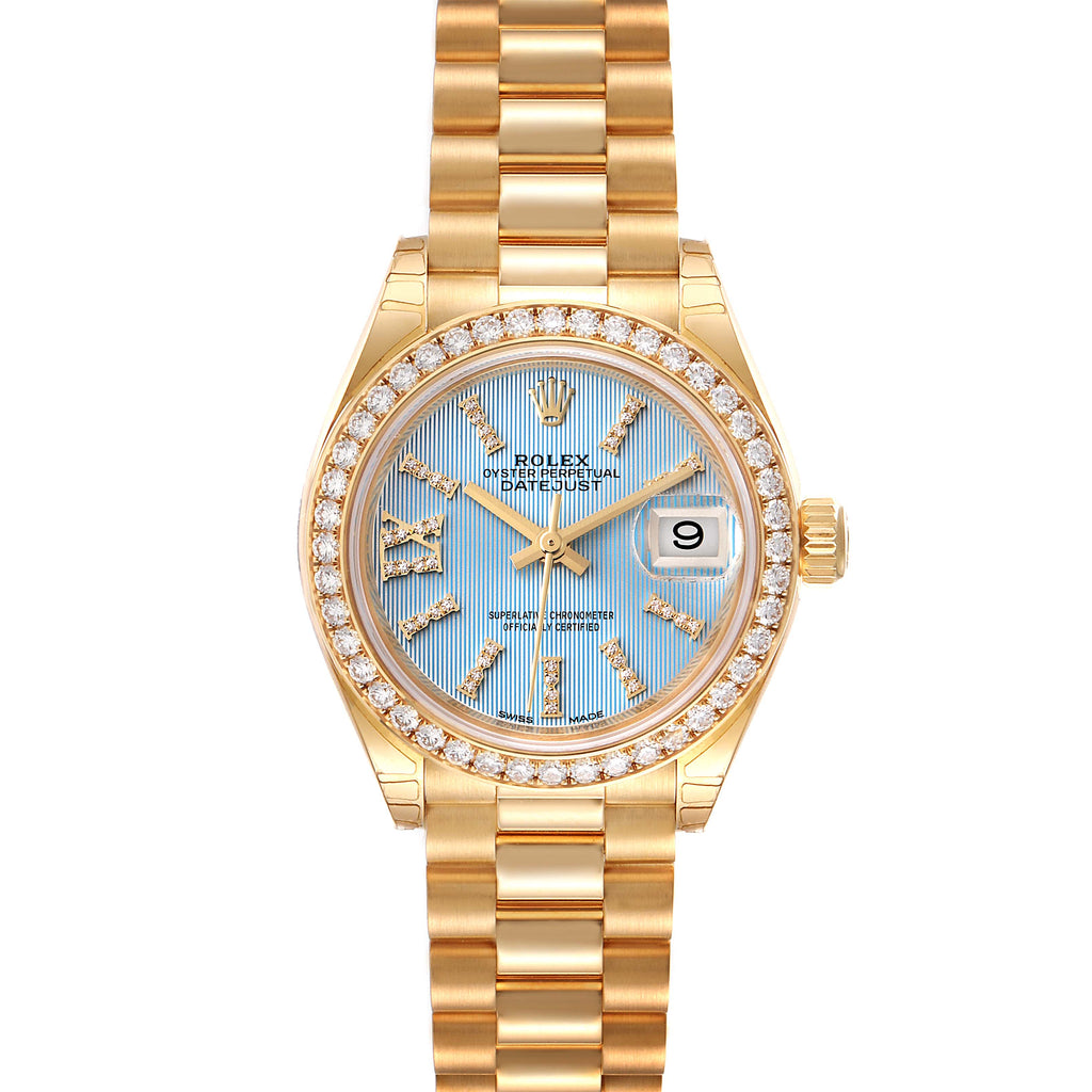 Rolex President Ladies 18k Yellow Gold Diamond Ladies Watch 279138 Unworn