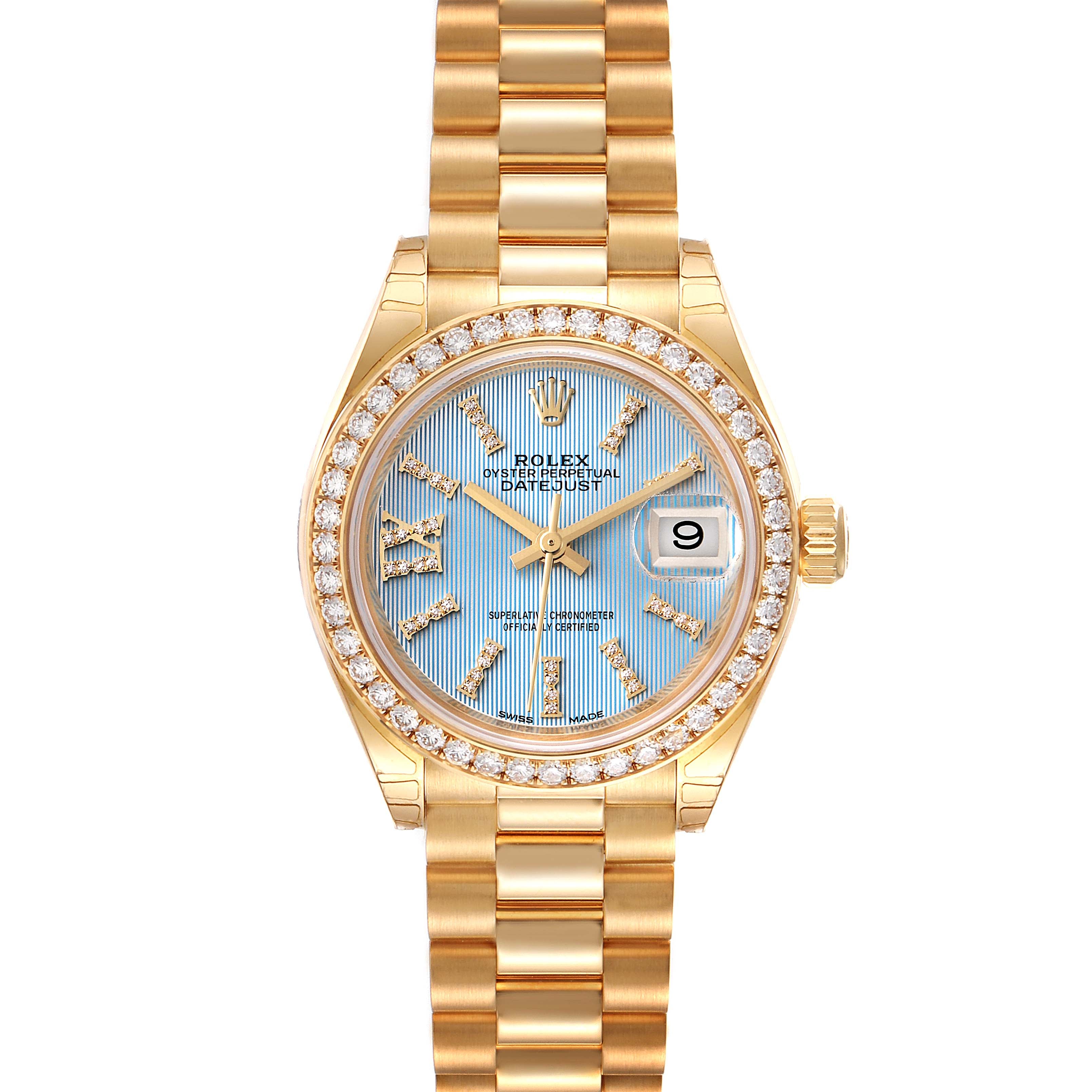Rolex President Ladies 18k Yellow Gold Diamond Ladies Watch 279138 Unworn
