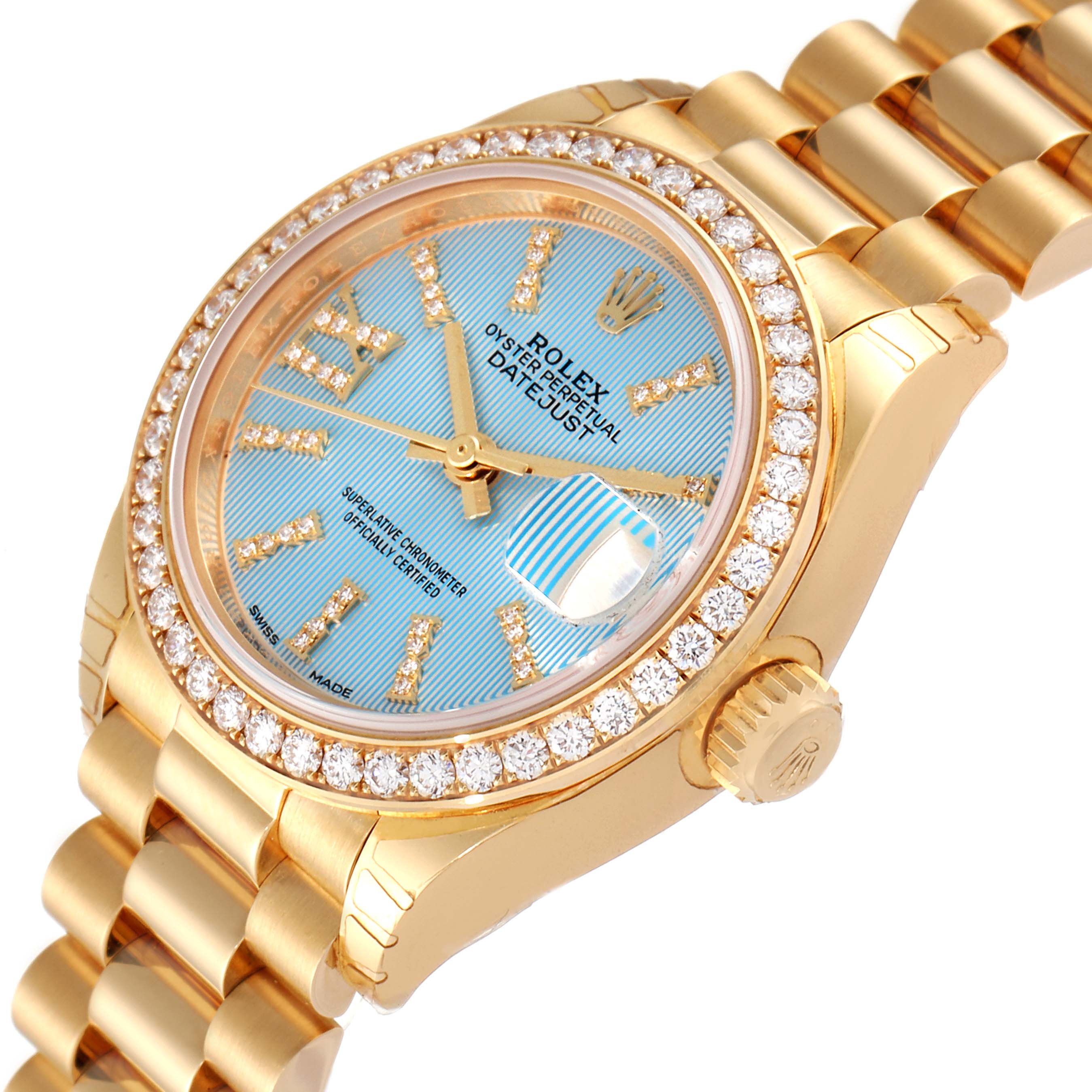 Rolex President Ladies 18k Yellow Gold Diamond Ladies Watch 279138 Unworn