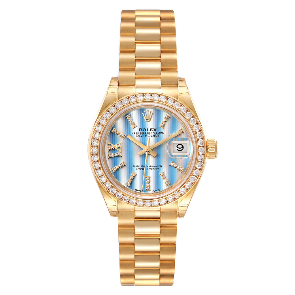 Rolex President Ladies 18k Yellow Gold Diamond Ladies Watch 279138 Unworn