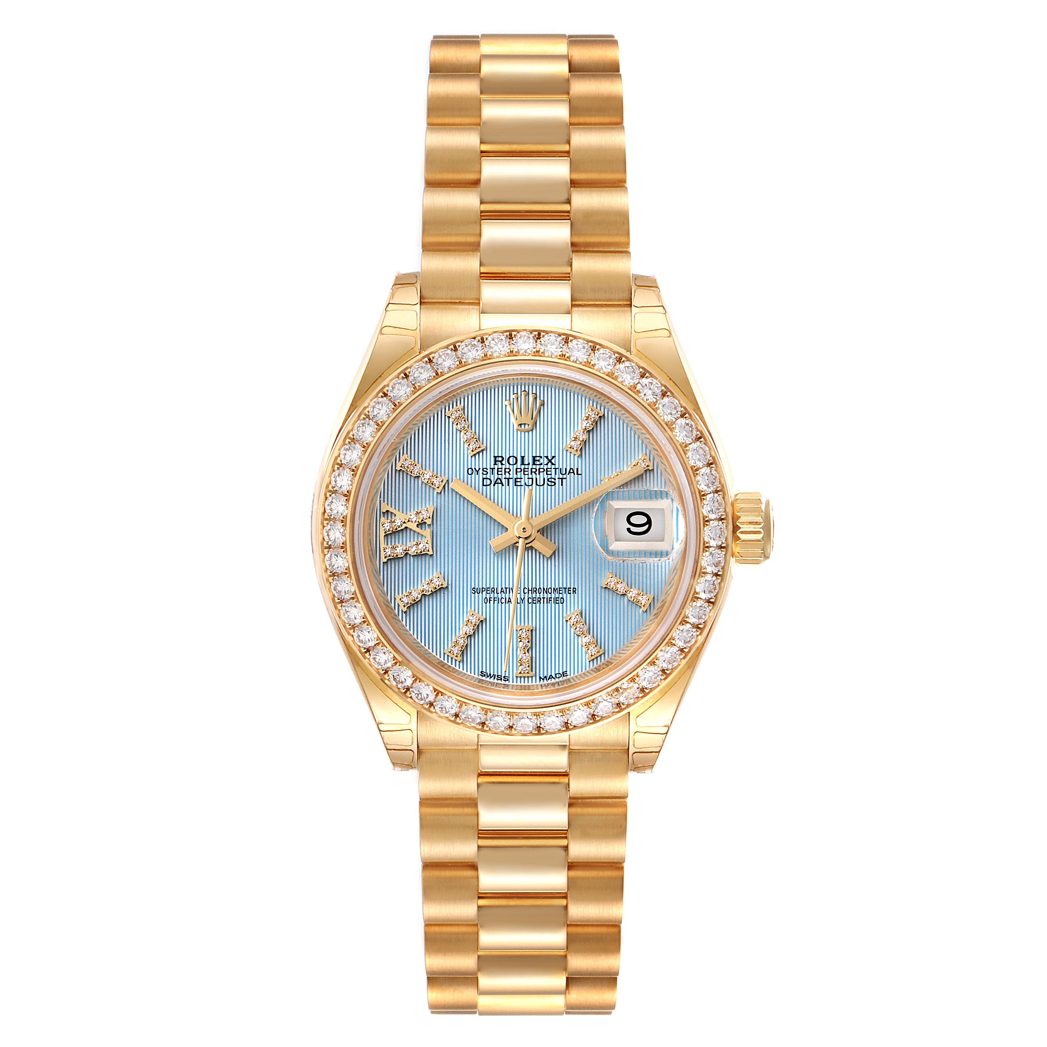 Rolex President Ladies 18k Yellow Gold Diamond Ladies Watch 279138 Unworn