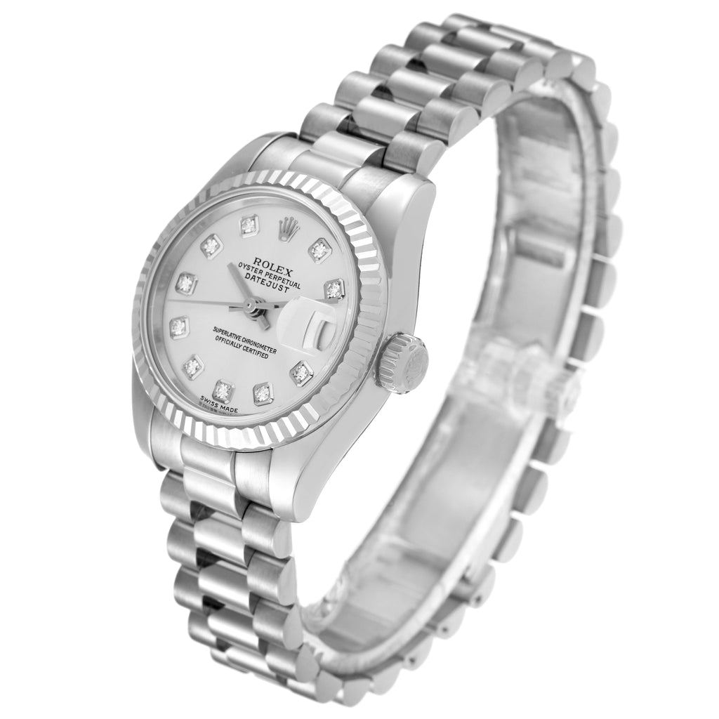 Rolex President Ladies White Gold Diamond Ladies Watch 179179