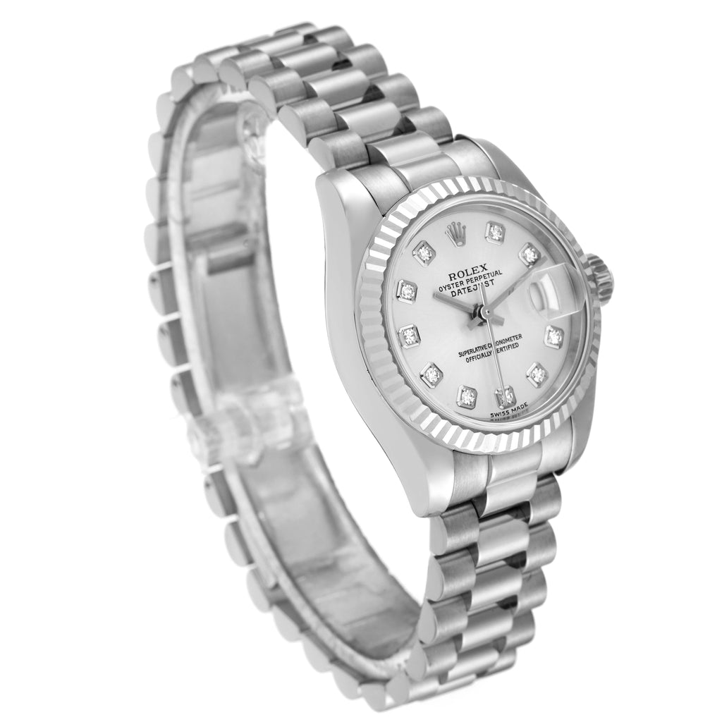 Rolex President Ladies White Gold Diamond Ladies Watch 179179