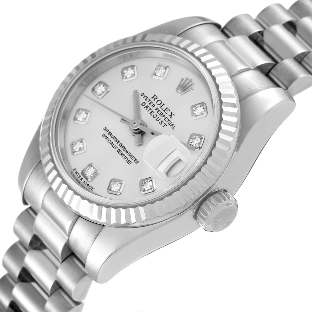 Rolex President Ladies White Gold Diamond Ladies Watch 179179