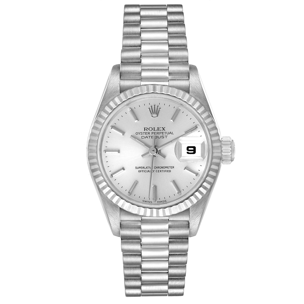 Rolex President Ladies White Gold Silver Dial Ladies Watch 79179
