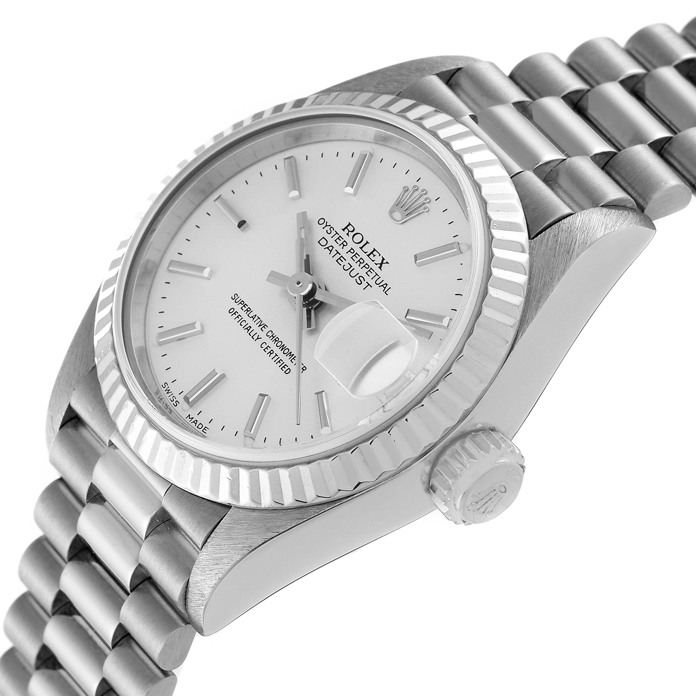 Rolex President Ladies White Gold Silver Dial Ladies Watch 79179