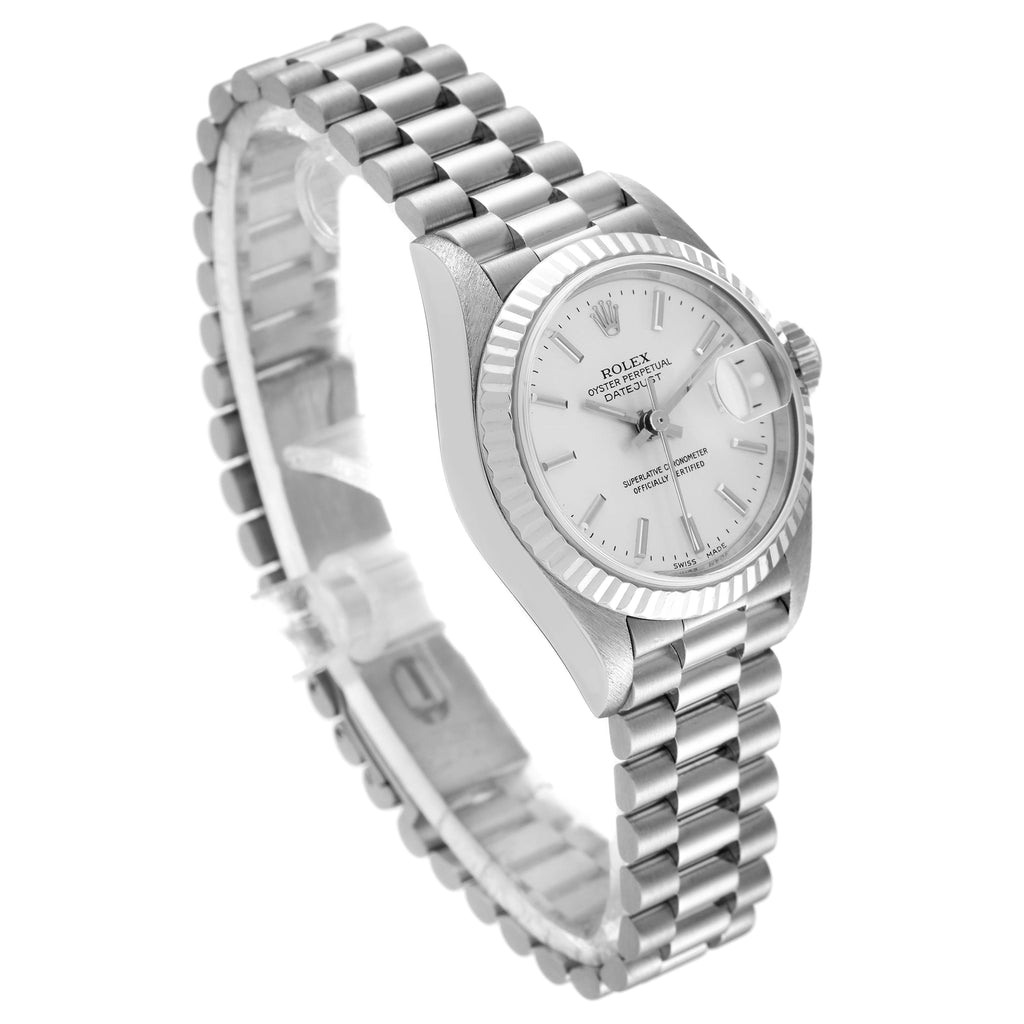 Rolex President Ladies White Gold Silver Dial Ladies Watch 79179