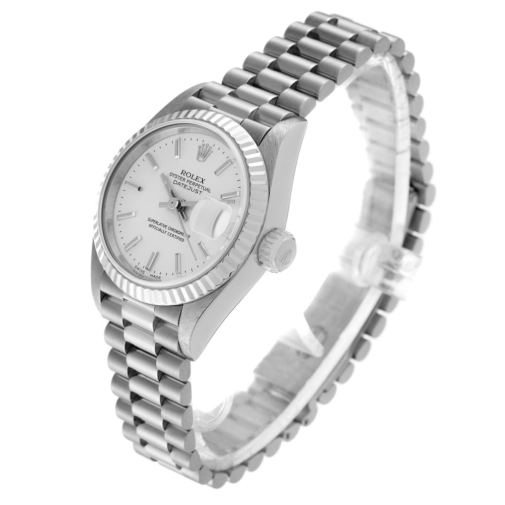 Rolex President Ladies White Gold Silver Dial Ladies Watch 79179