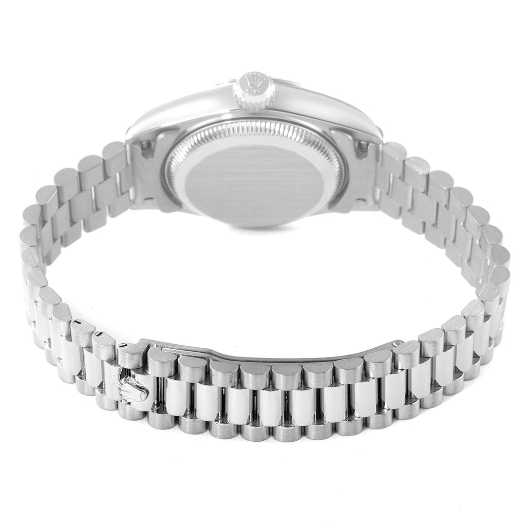 Rolex President Ladies White Gold Silver Diamond Dial Ladies Watch 79179