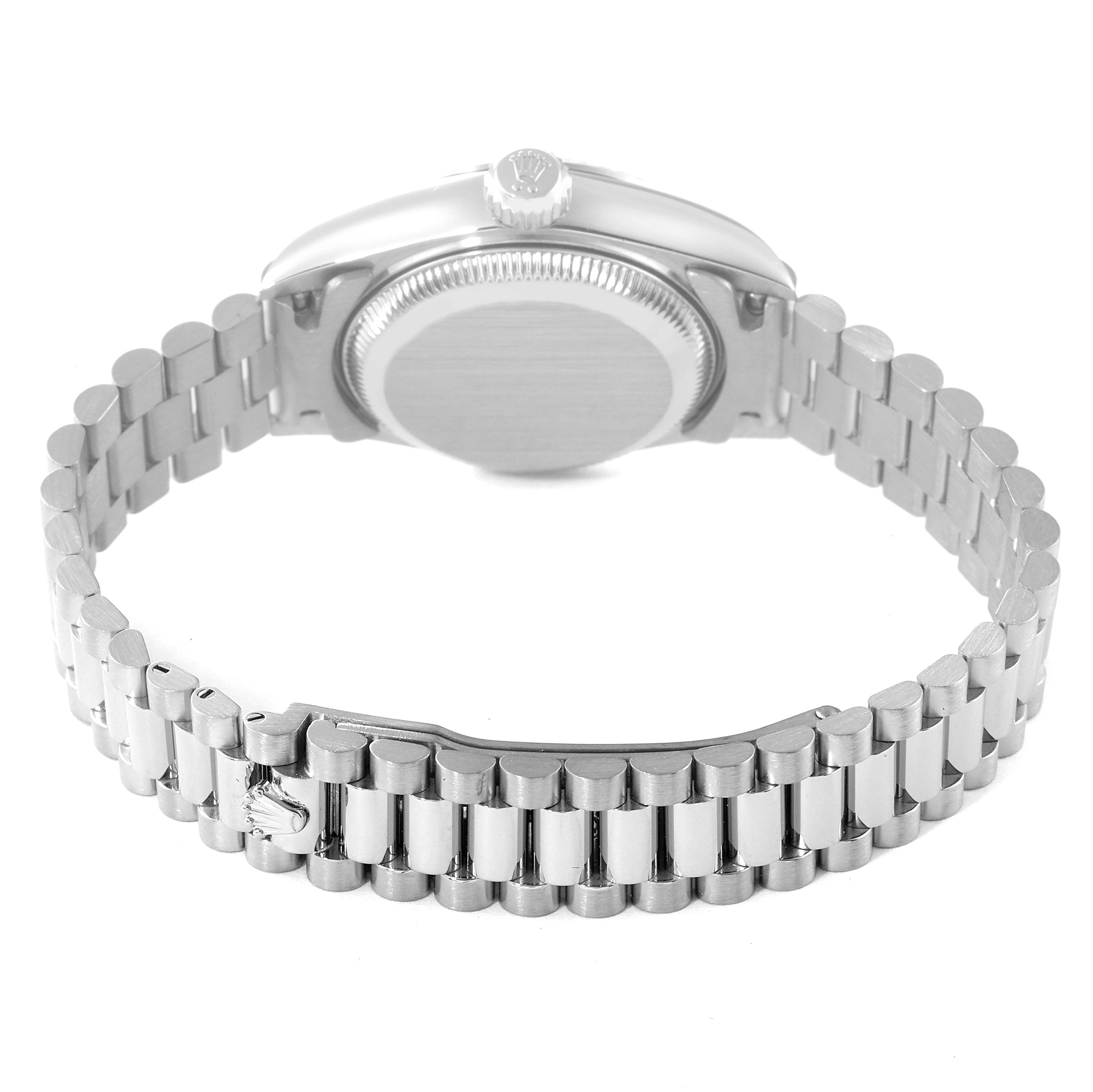 Rolex President Ladies White Gold Silver Diamond Dial Ladies Watch 79179