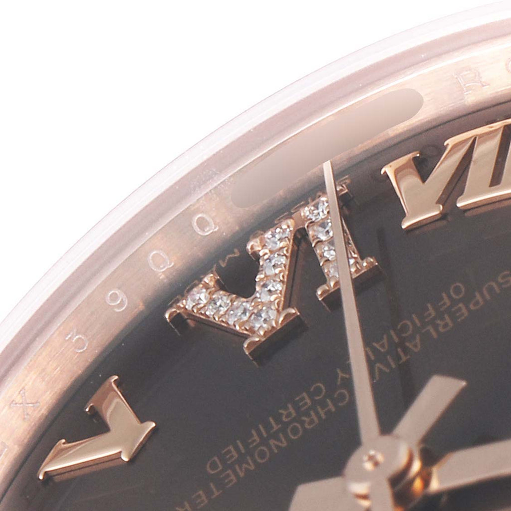 Rolex President Midsize Rose Gold Chocolate Diamond Watch 278275 Unworn