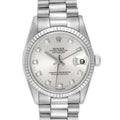 Rolex President Midsize White Gold Diamond Ladies Watch 78279
