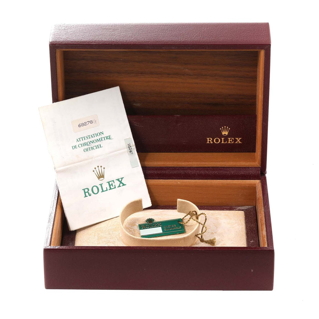 Rolex President Midsize Yellow Gold Diamond Dial Ladies Watch 68278 Box Papers