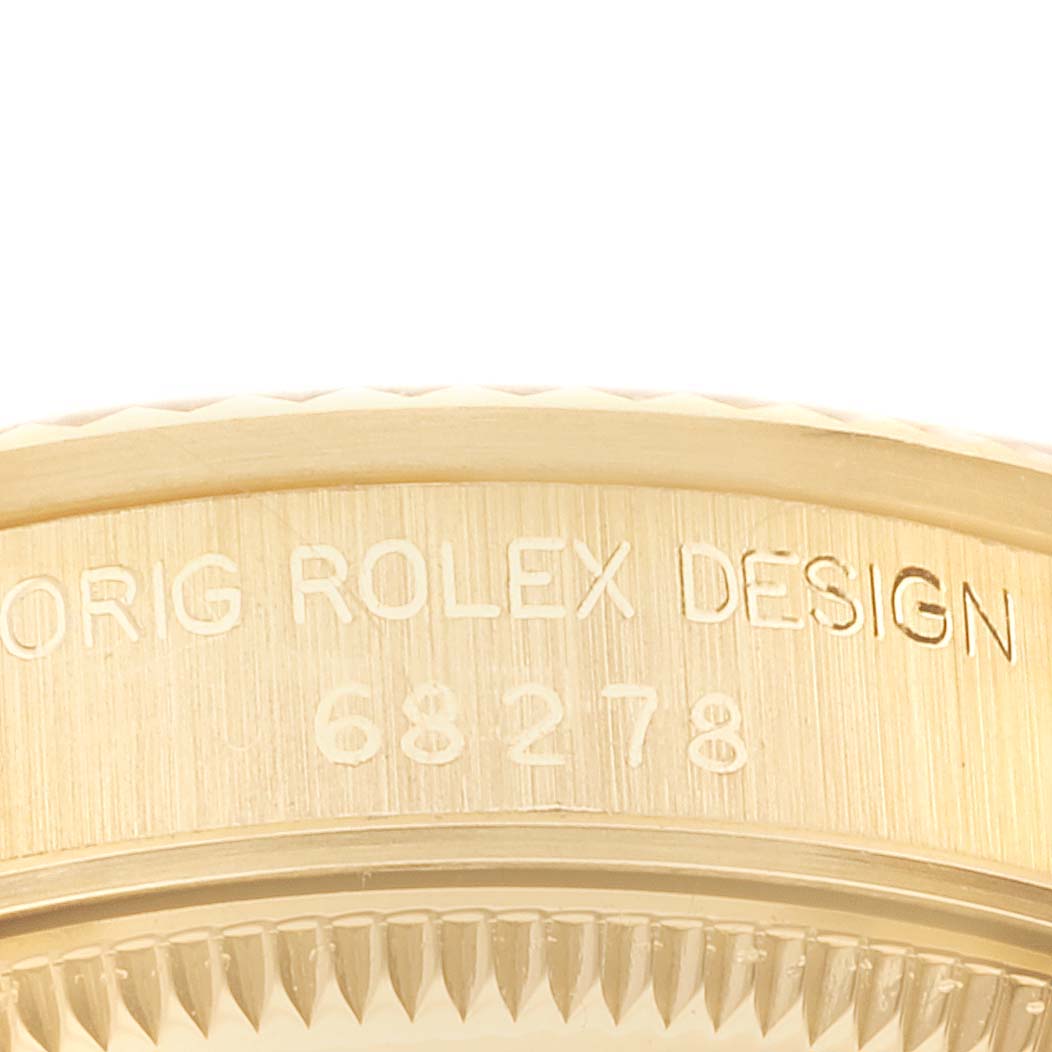 Rolex President Midsize Yellow Gold Diamond Dial Ladies Watch 68278 Box Papers
