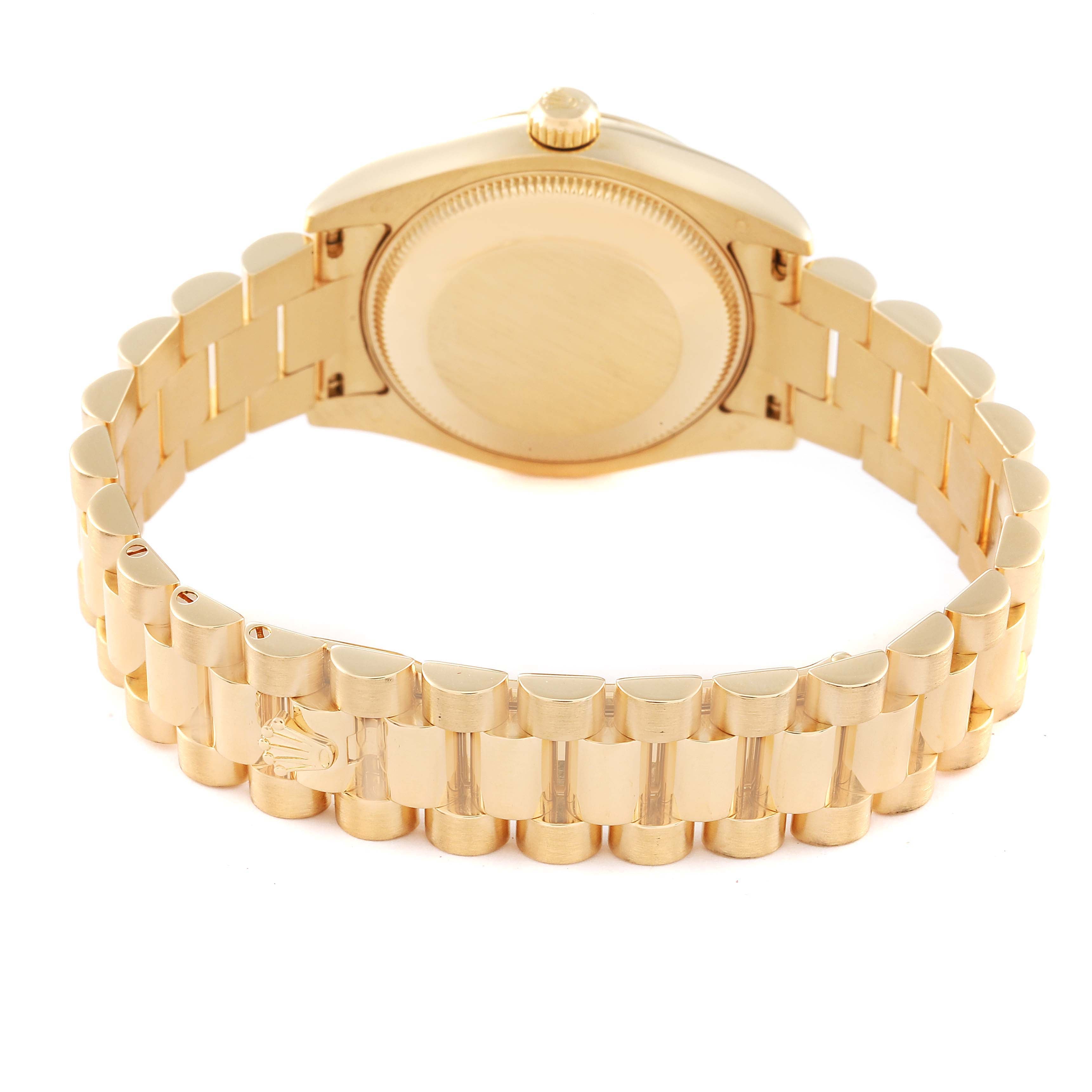 Rolex President Midsize Yellow Gold Diamond Ladies Watch 178278 Box Papers